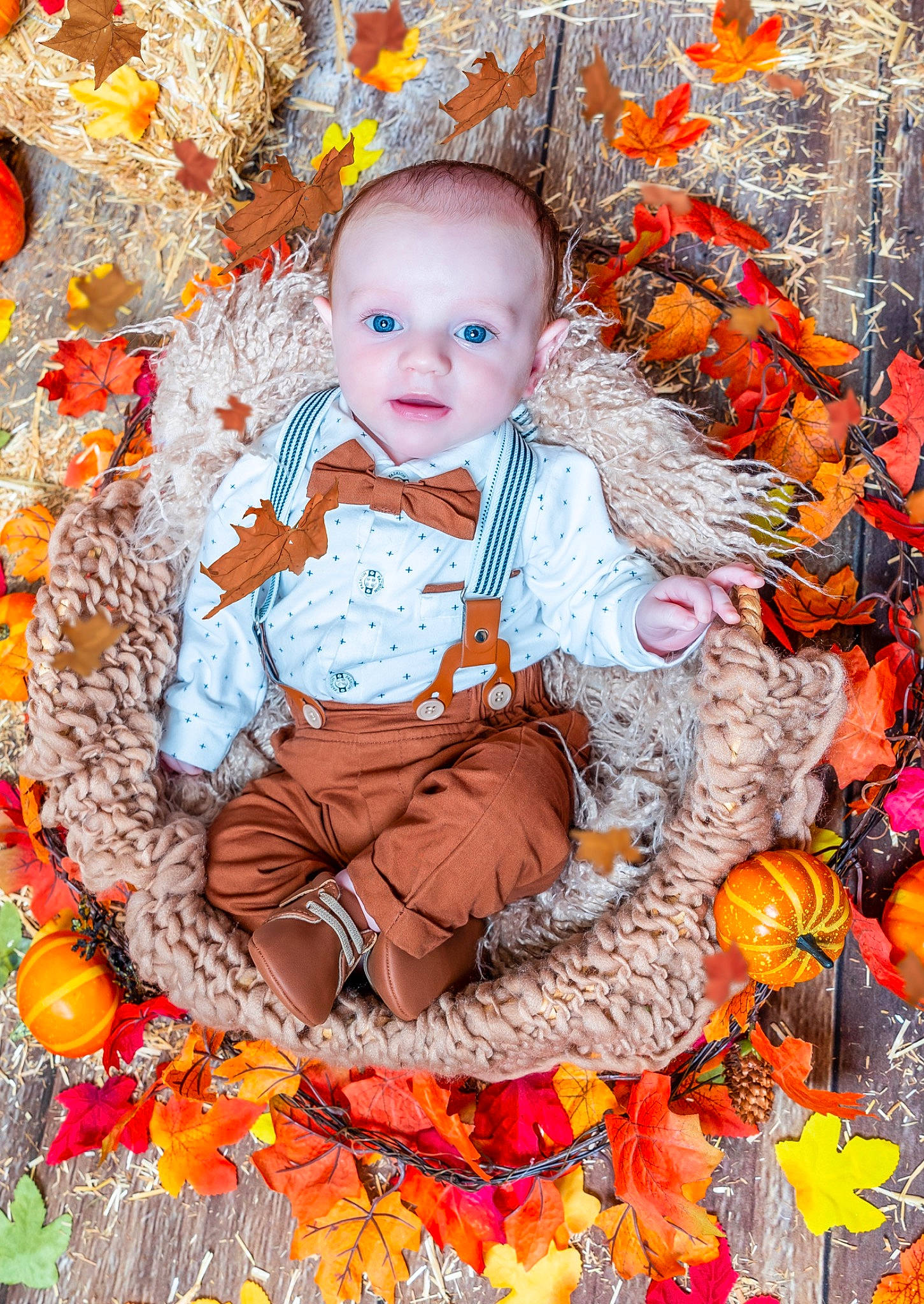 Wyatt is registered to the contest to win money with this photo: art, autumn, baby, baby_toddler_clothing, calabaza, cheek, child, eye, happy, head, orange, pattern, peach, people_in_nature, person, portrait_photography, pumpkin, sitting, textile, toddler