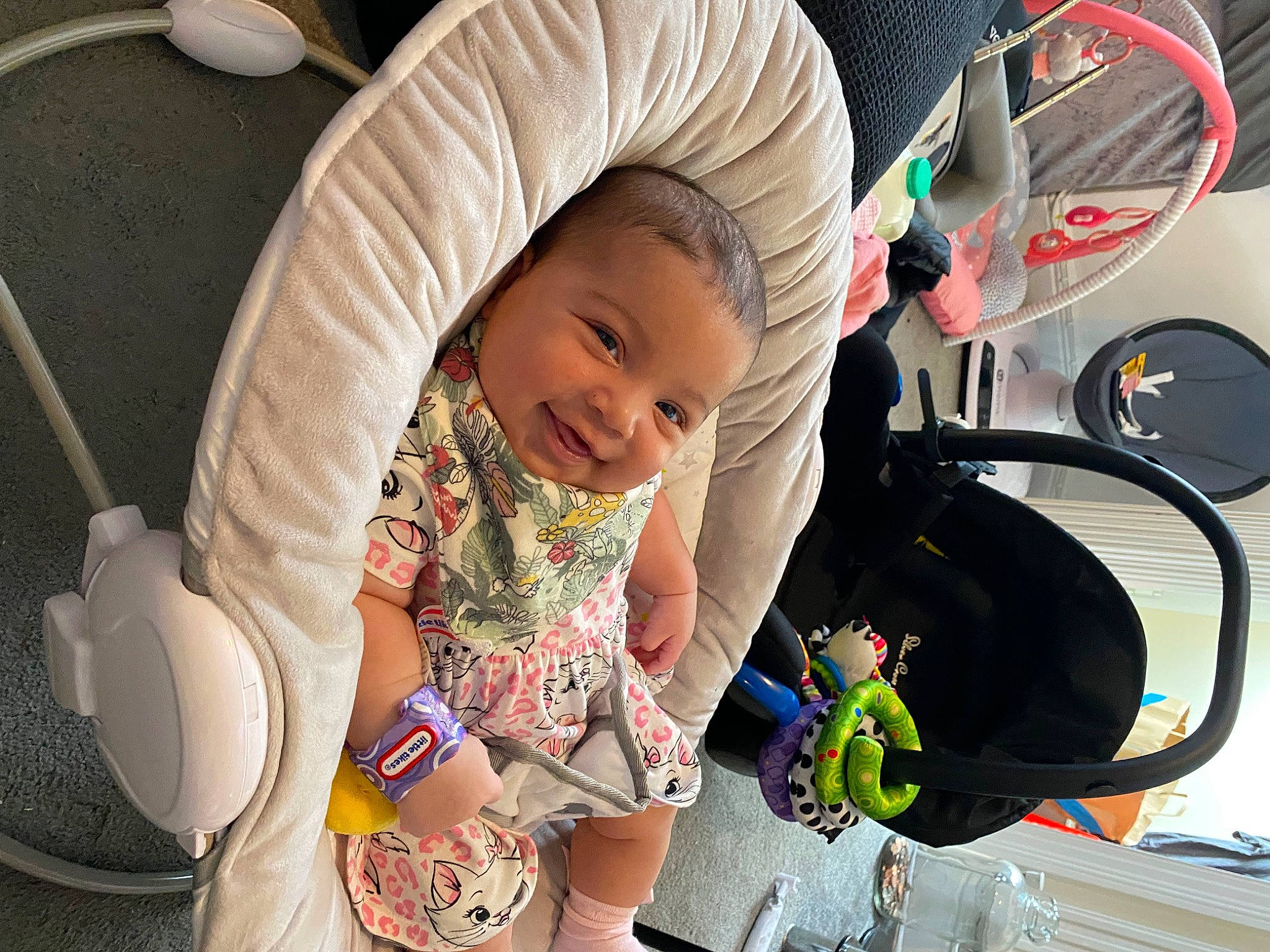 Alaya is registered to the contest to win money with this photo: auto_part, automotive_tire, baby, baby_carriage, baby_products, baby_toddler_clothing, bicycle_tire, bicycle_wheel, child, comfort, fun, happy, motor_vehicle, person, smile, sneakers, tire, toddler, toy, vehicle