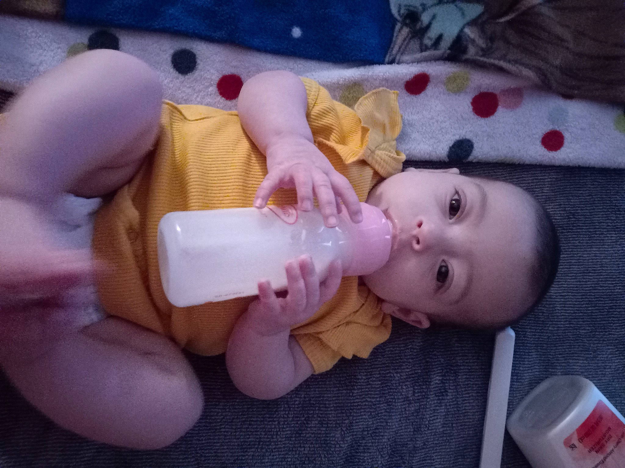 Madison joined the competition — help win amazing prizes! baby, baby_products, baby_toddler_clothing, baby_toys, cheek, child, drinkware, eyelash, gesture, head, nail, nose, person, pink, plastic, plastic_bottle, skin, textile, thumb, toddler