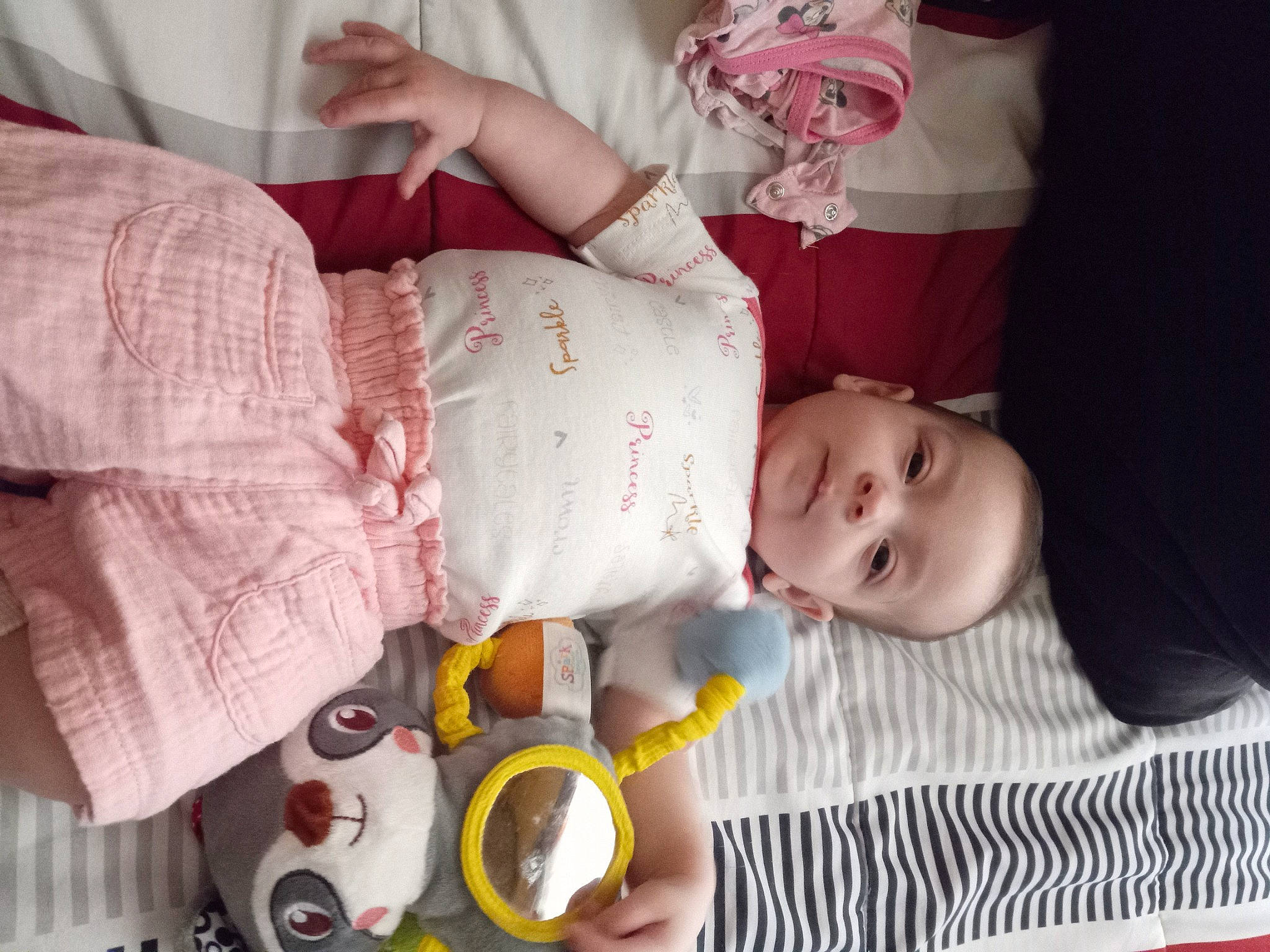 Madison is registered to the contest to win money with this photo: arm, baby, baby_products, baby_toddler_clothing, carmine, child, comfort, happy, organ, person, room, toddler, toy, white, yellow