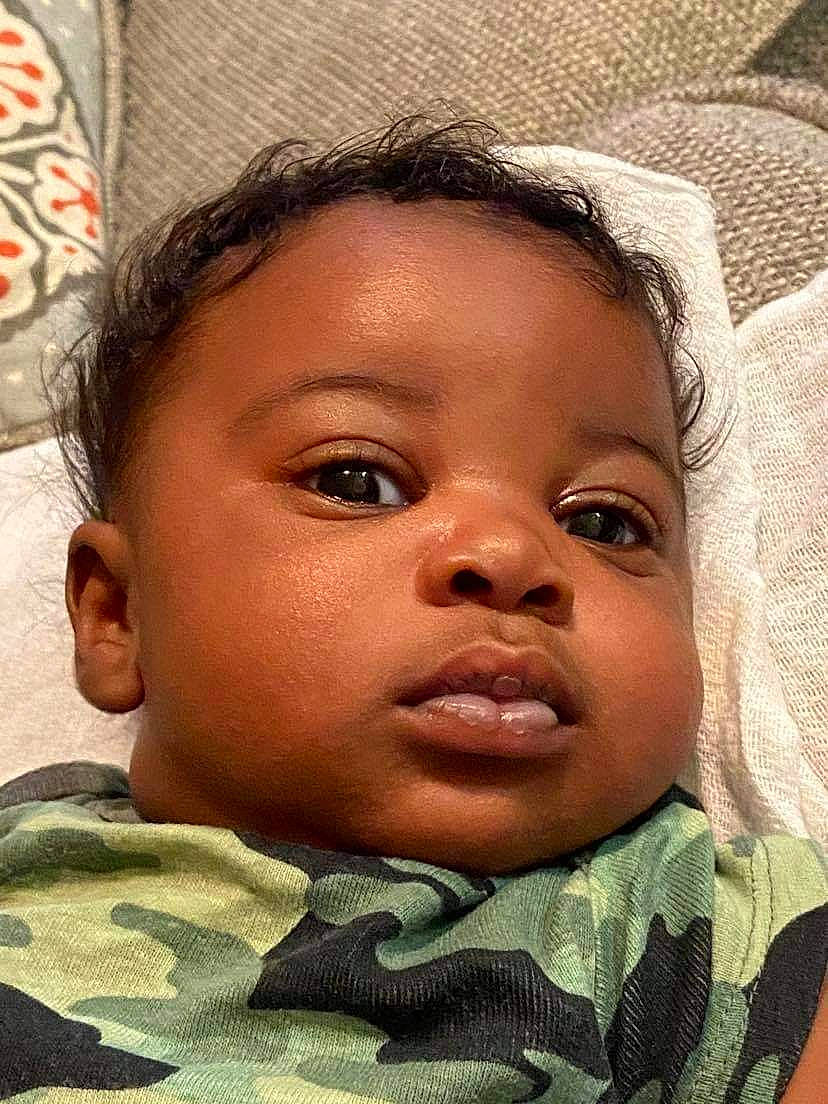 Jalen joined the competition — help win amazing prizes! baby, black_hair, cheek, chin, ear, eyebrow, eyelash, forehead, green, hair, happy, human_body, iris, jaw, lip, mouth, no_expression, nose, person, skin