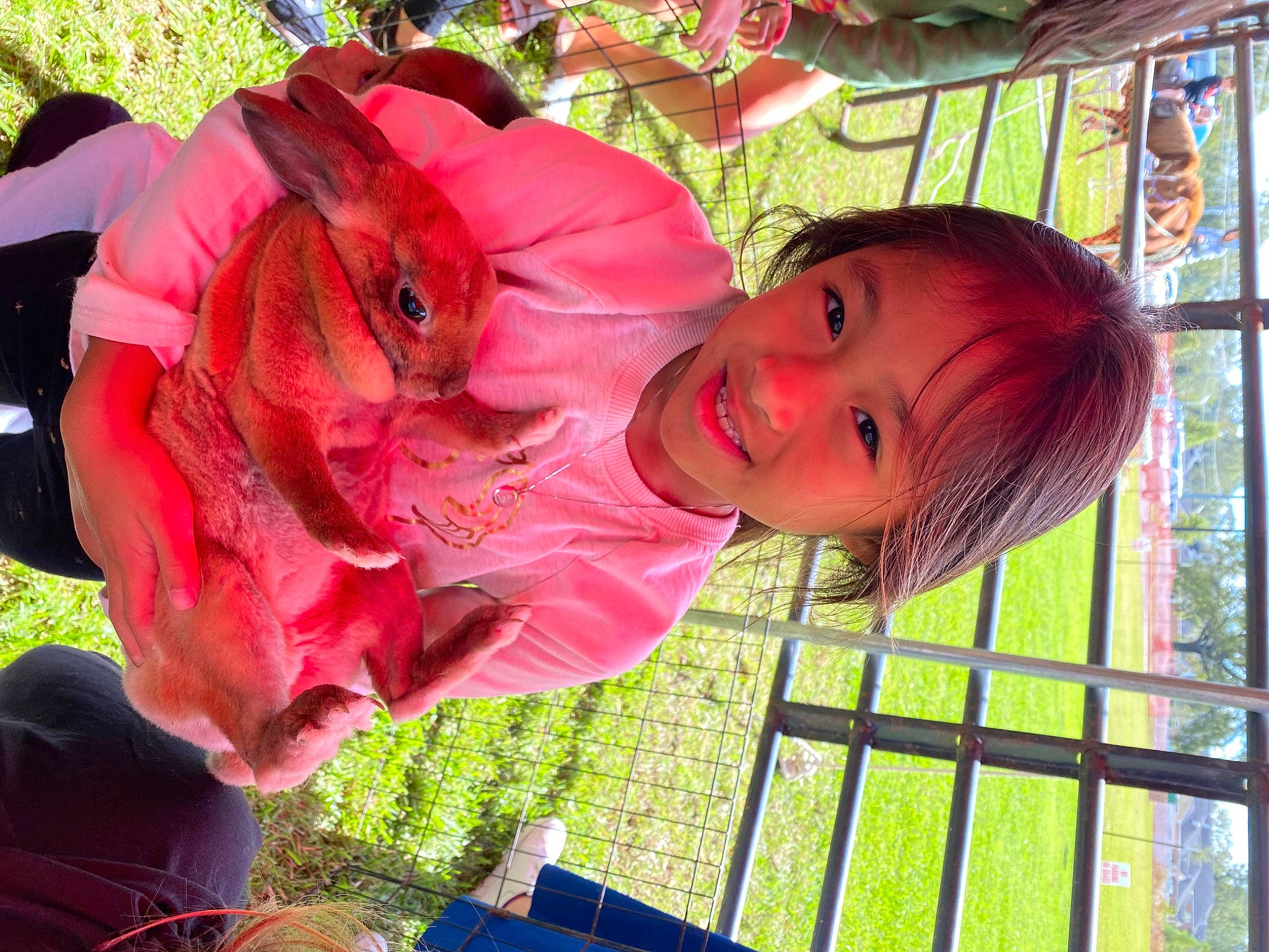 Juliana is registered to the contest to win money with this photo: child, fun, grass, happy, joy, leaf, leisure, magenta, mammal, people_in_nature, person, petal, pink, plant, play, recreation, rose, smile, spring, summer