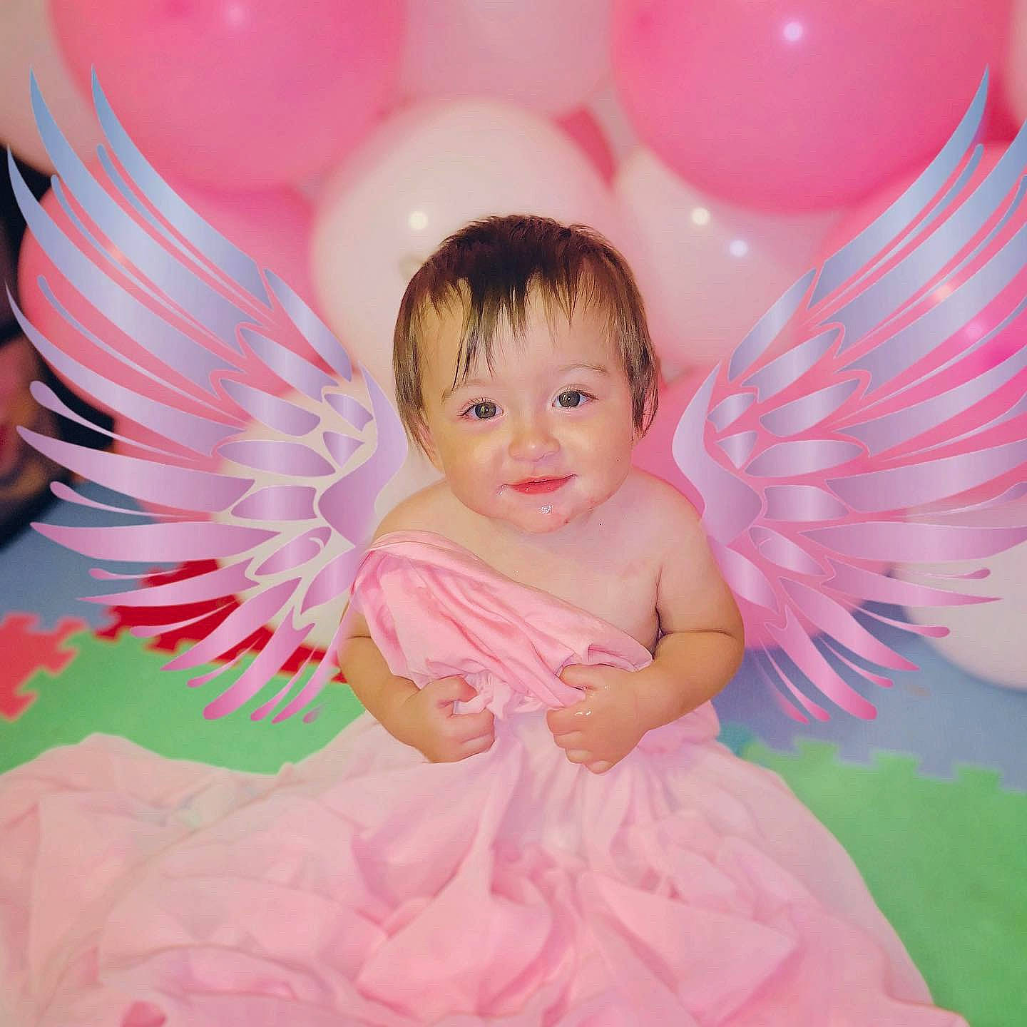 Mazikeen is registered to the contest to win money with this photo: angel, baby, child, fictional_character, person, pink, smile, sweetness, toddler, wing