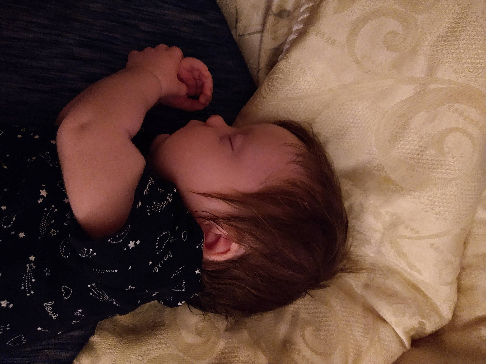 Brooke is registered to the contest to win money with this photo: arm, baby, beauty, bedtime, child, comfort, finger, flesh, gesture, hand, head, leg, long_hair, mouth, muscle, nap, neck, person, photography, skin