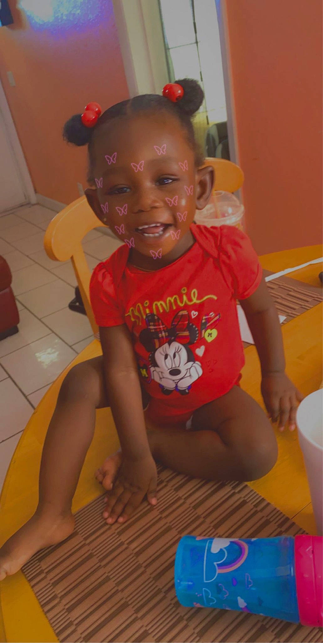 Dionnie joined the competition — help win amazing prizes! baby, cheek, child, head, joy, leg, person, play, skin, smile, thigh, toddler