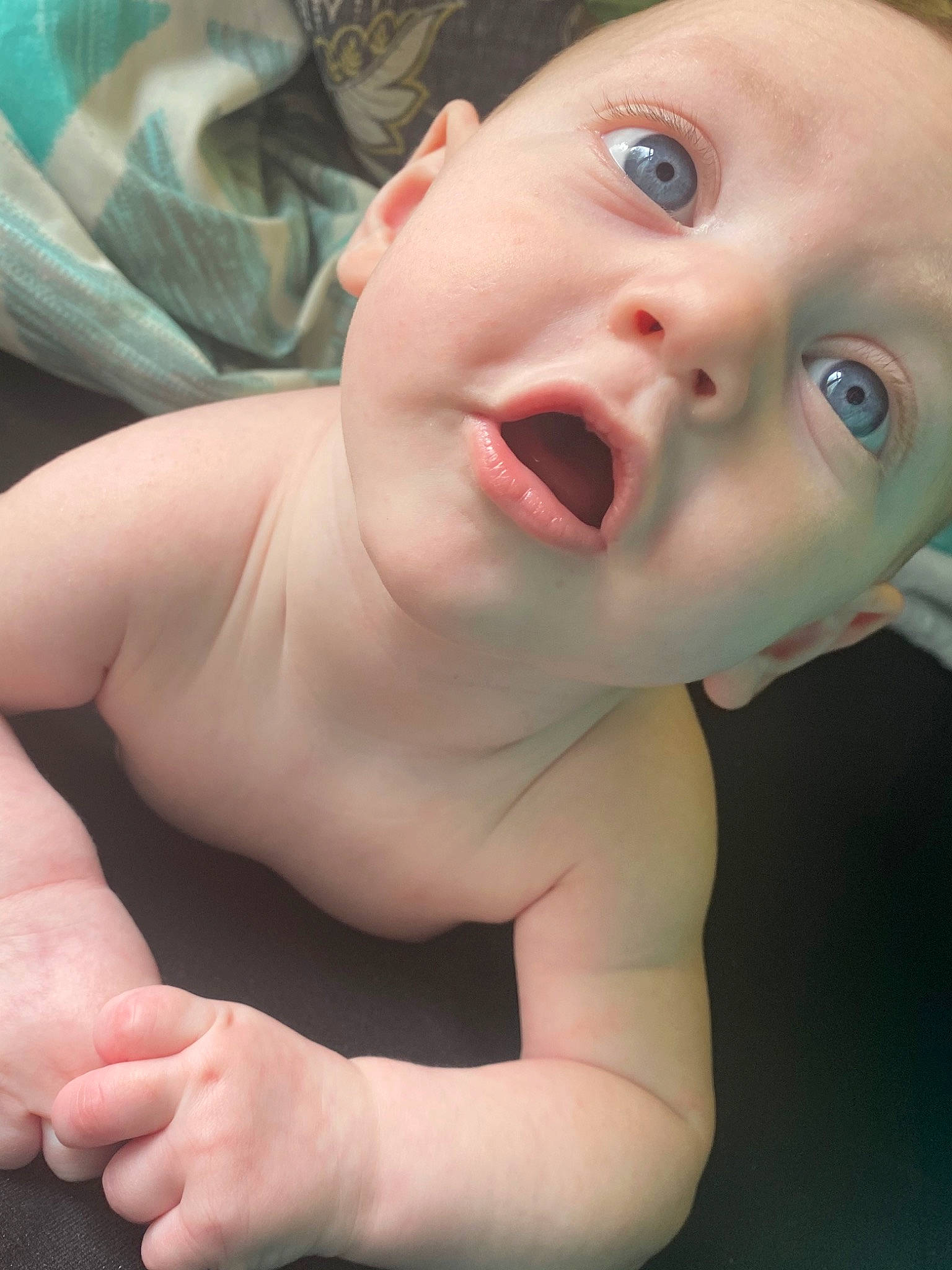 Oaklee joined the competition — help win amazing prizes! baby, baby_making_funny_faces, cheek, child, chin, eye, face, facial_expression, head, lip, mouth, muscle, neck, nose, person, skin, smile, surprise, toddler, tongue