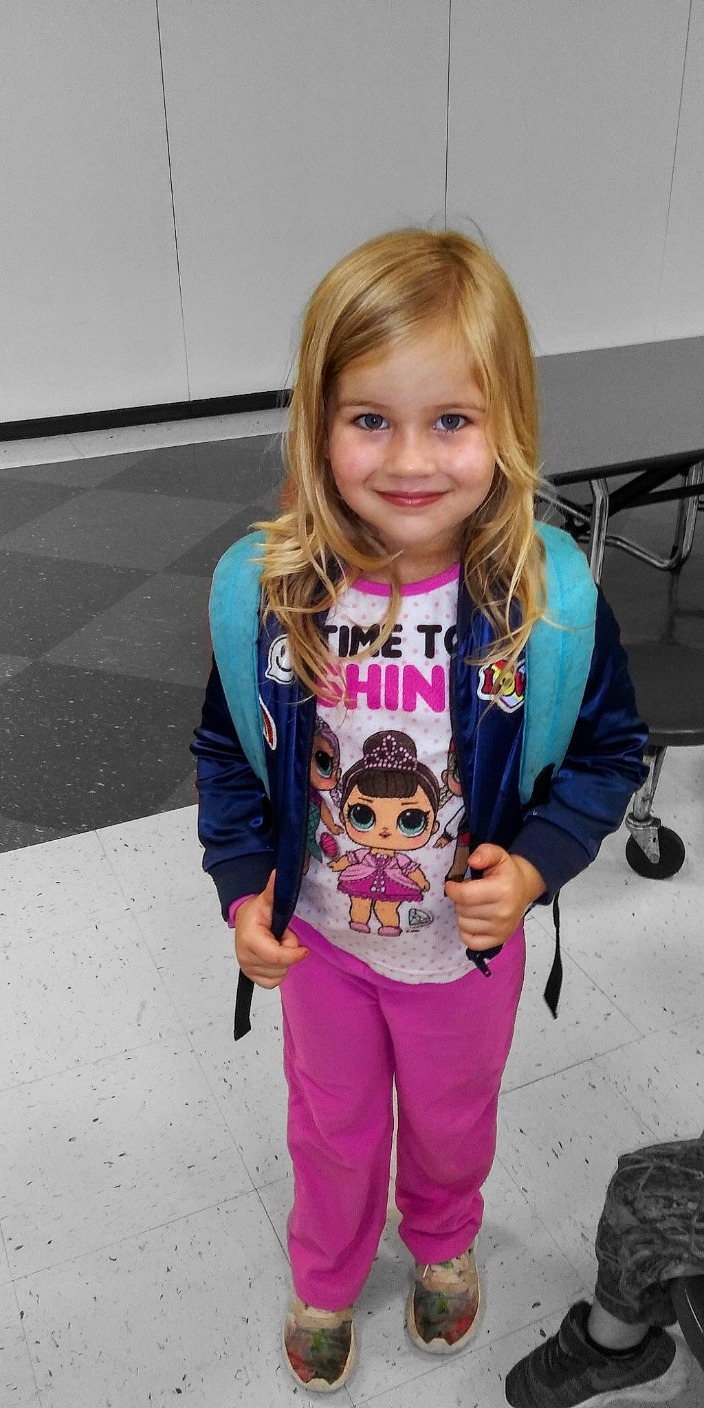 Kimber joined the competition — help win amazing prizes! child, fun, joy, outerwear, person, smile, t_shirt