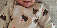 Adam participe au concours pour gagner de l'argent avec cette photo : baby, child, smiling, face, sweater, clothing, lying_down, blanket, happy, indoor, portrait, infant, cute, person, toddler, long_sleeve, pattern, brown_pants, texture, cozy