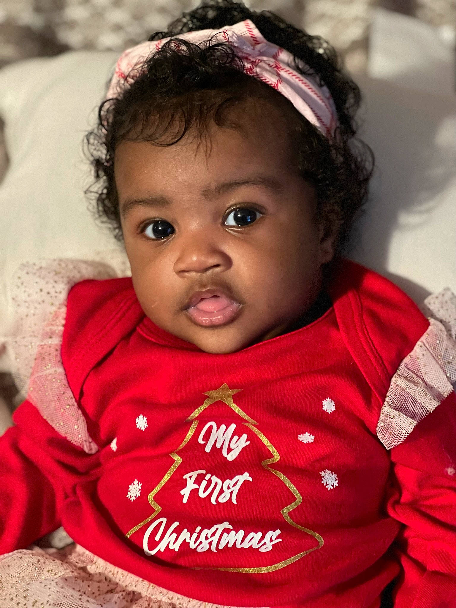 Aiyana joined the competition — help win amazing prizes! baby, baby_toddler_clothing, cheek, dress, eye, eyebrow, eyelash, face, facial_expression, forehead, hair, hairstyle, happy, iris, lip, nose, organ, person, pink, skin