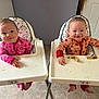 baby, high_chair, food, toast, avocado, pajamas, smile, happy, messy, indoor, floor, table, feeding, child, cute, two, infant, face, hands, feet
