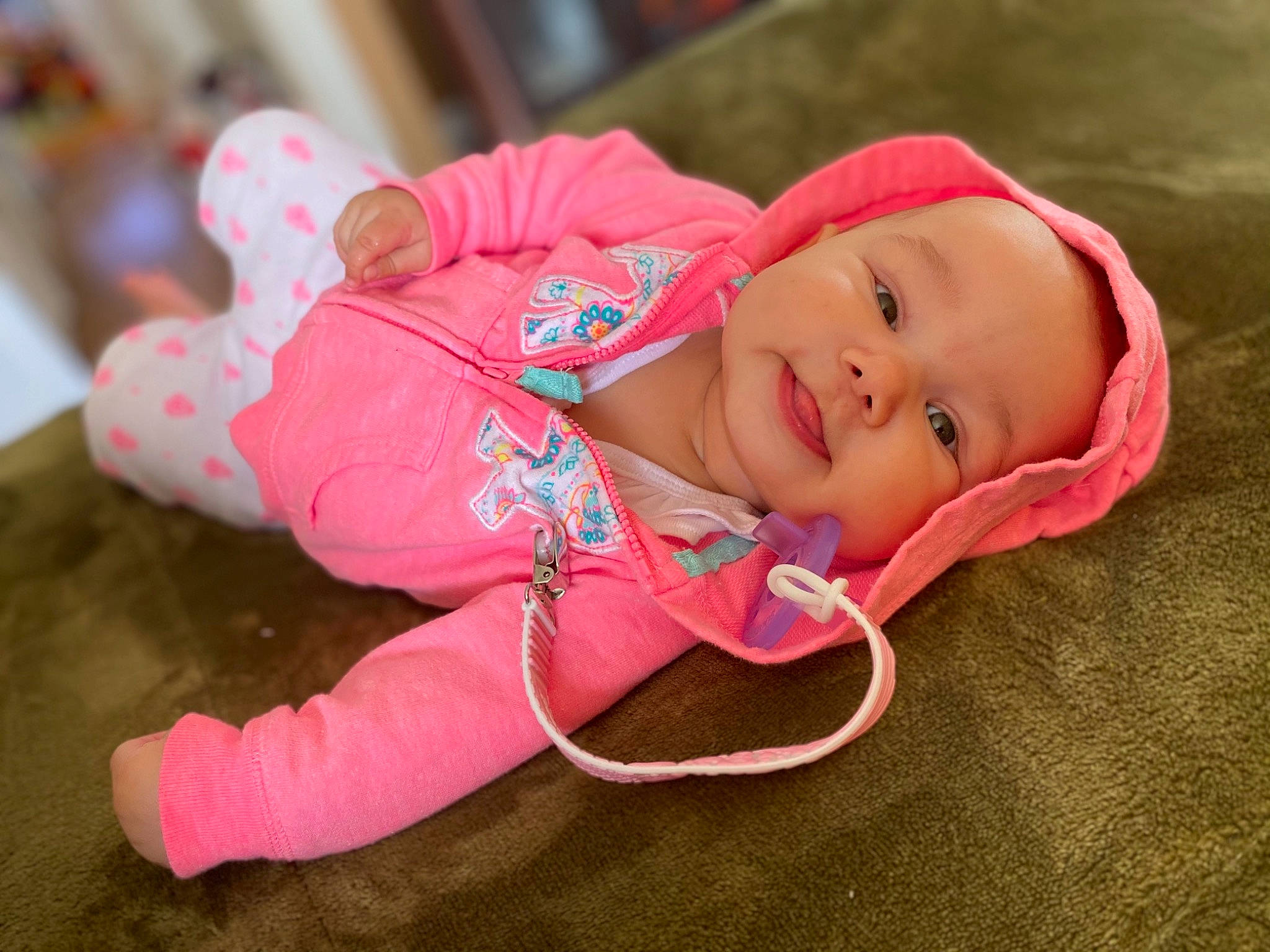 Victoria joined the competition — help win amazing prizes! baby, baby_products, baby_toddler_clothing, cheek, child, comfort, eye, fun, grass, happy, hat, head, headgear, headwear, lip, magenta, nose, person, pink, sitting