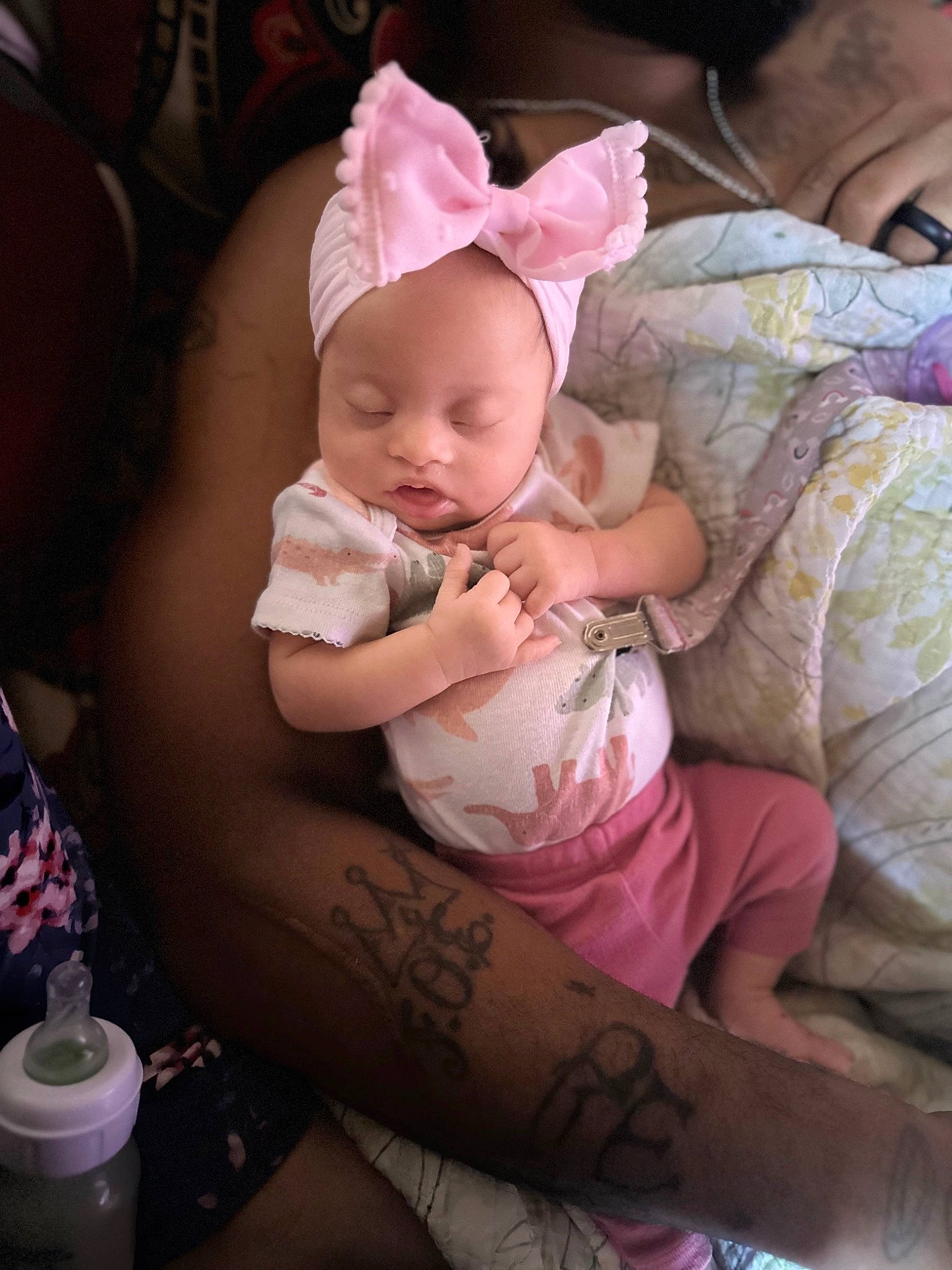 Aariyah joined the competition — help win amazing prizes! abdomen, baby, baby_toddler_clothing, child, comfort, couch, event, flash_photography, fun, grass, happy, hat, human_leg, lap, mouth, person, pink, purple, sitting, skin