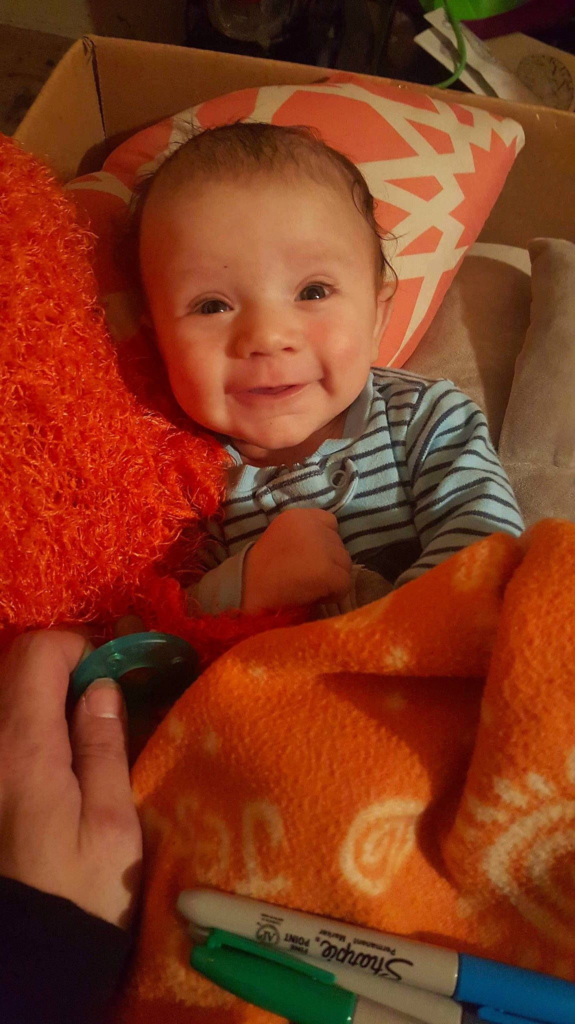 Ace joined the competition — help win amazing prizes! baby, cheek, child, eye, lip, nose, orange, person, skin, toddler