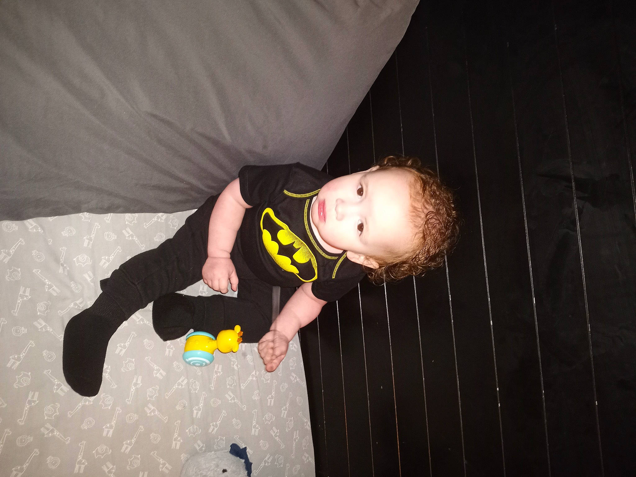 Zach joined the competition — help win amazing prizes! baby, baby_products, baby_toddler_clothing, ceiling, child, comfort, darkness, finger, flash_photography, flooring, fun, happy, knee, linens, night, person, room, sitting, toddler, wood