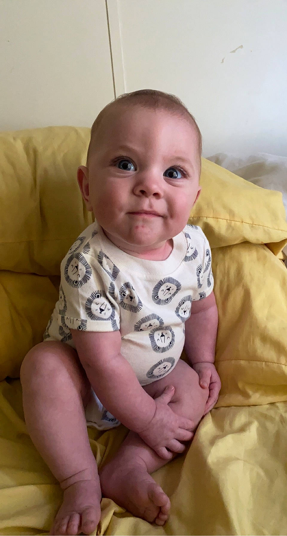 Caiden joined the competition — help win amazing prizes! baby, baby_toddler_clothing, cheek, child, comfort, face, flooring, head, human_body, iris, lip, mouth, nose, person, product, sitting, skin, sleeve, smile, standing