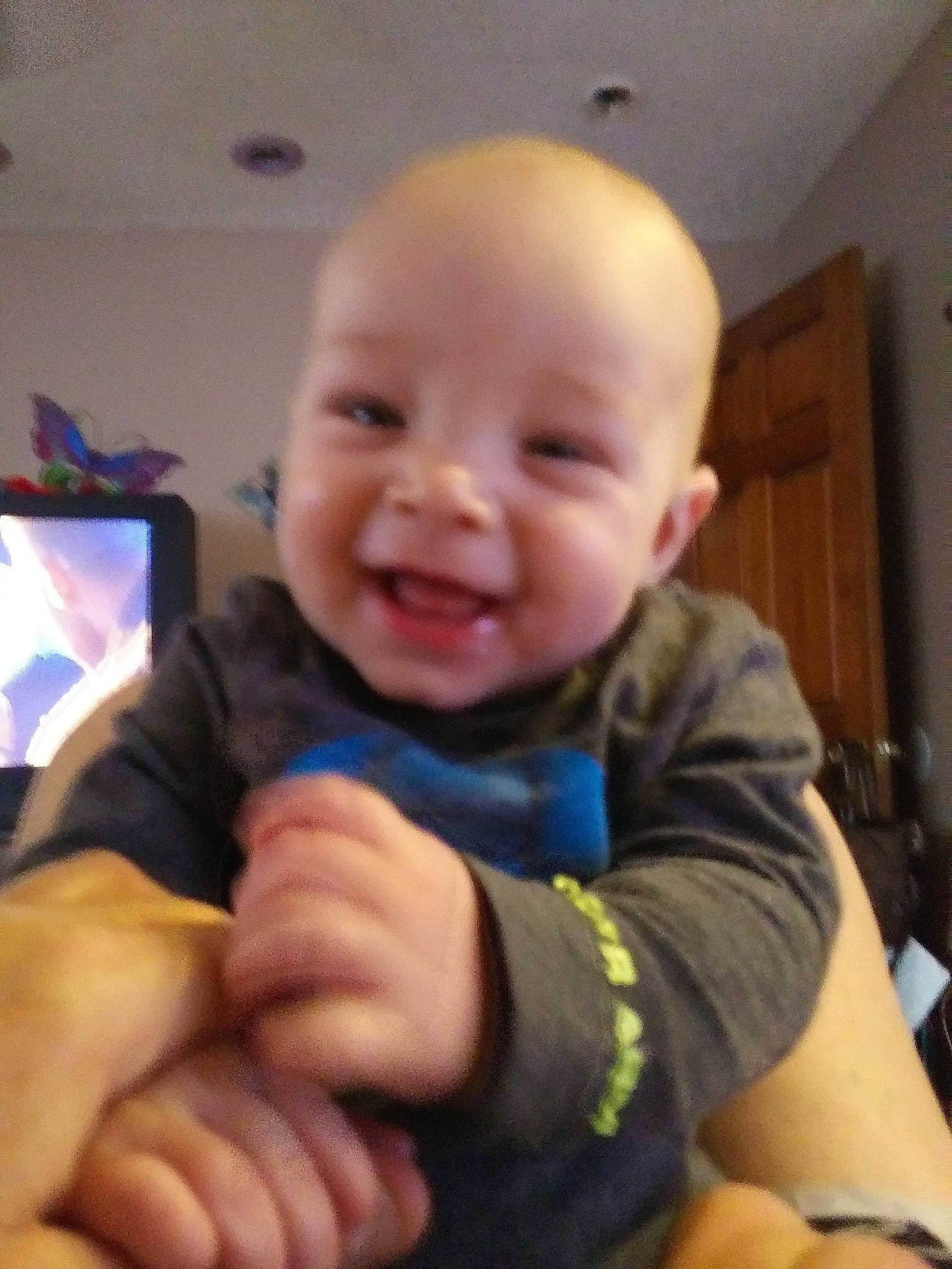 Kaius joined the competition — help win amazing prizes! arm, baby, cheek, child, face, facial_expression, finger, gesture, hand, head, joy, mouth, nose, person, skin, smile, thumb, toddler