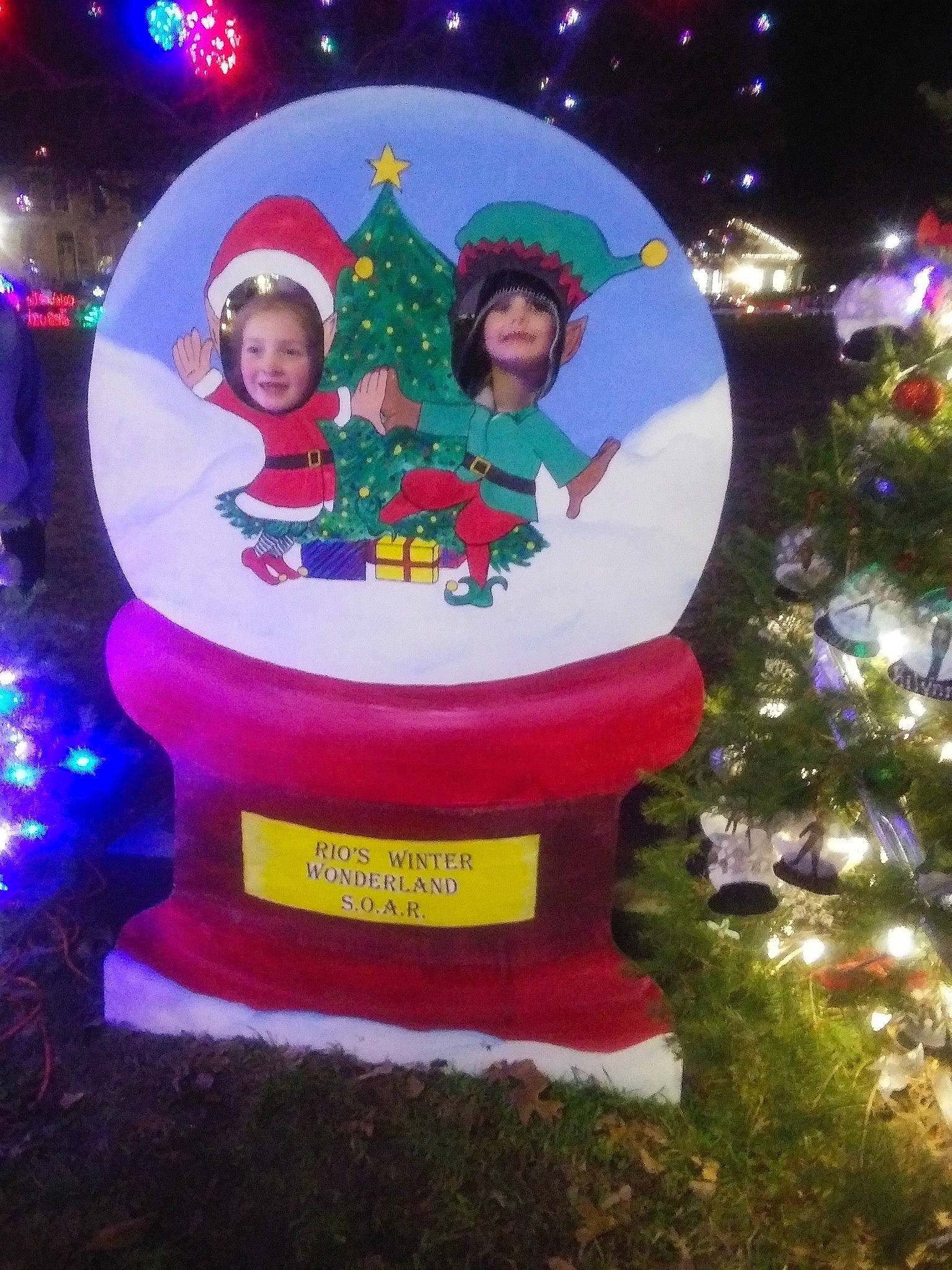 Aubree joined the competition — help win amazing prizes! christmas, christmas_decoration, christmas_eve, christmas_lights, christmas_ornament, christmas_tree, event, fictional_character, holiday, holiday_ornament, interior_design, person, santa_claus, snow, tree, winter