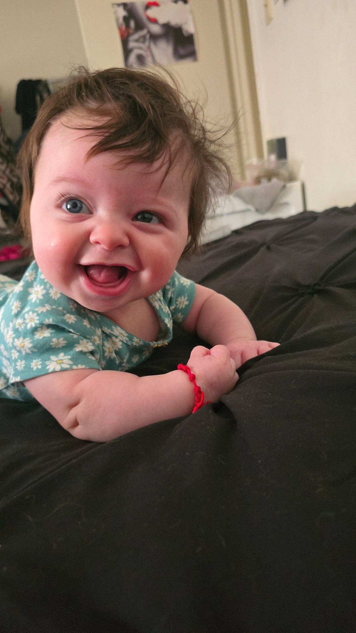 Journei Aliviah is registered to the contest to win money with this photo: arm, baby, cheek, comfort, eye, finger, gesture, hair, hairstyle, hand, happy, iris, lip, mouth, nose, person, skin, sleeve, smile, toddler