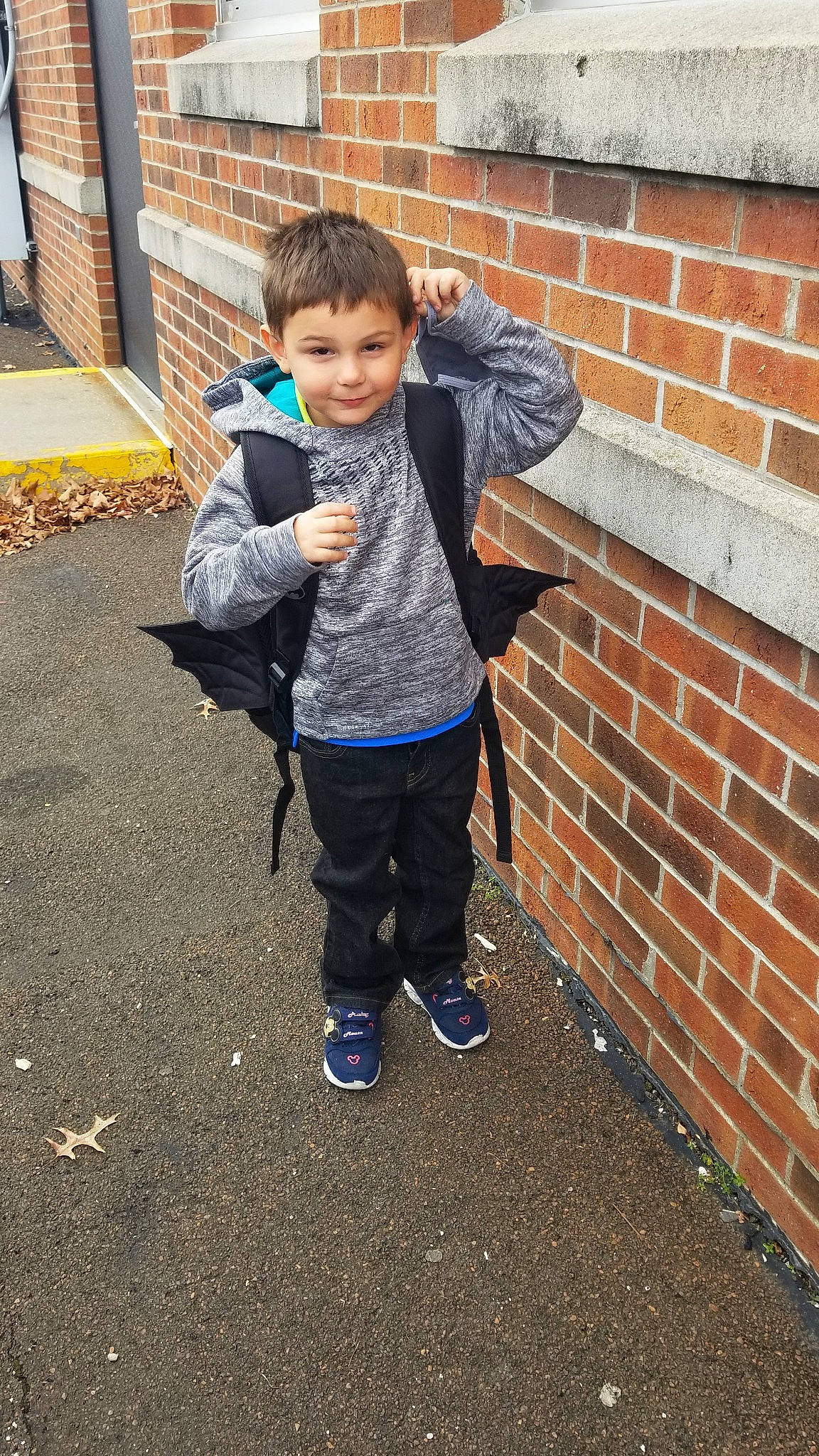 Carter is registered to the contest to win money with this photo: child, fun, jacket, jeans, joy, outerwear, person, play, smile, snapshot, toddler