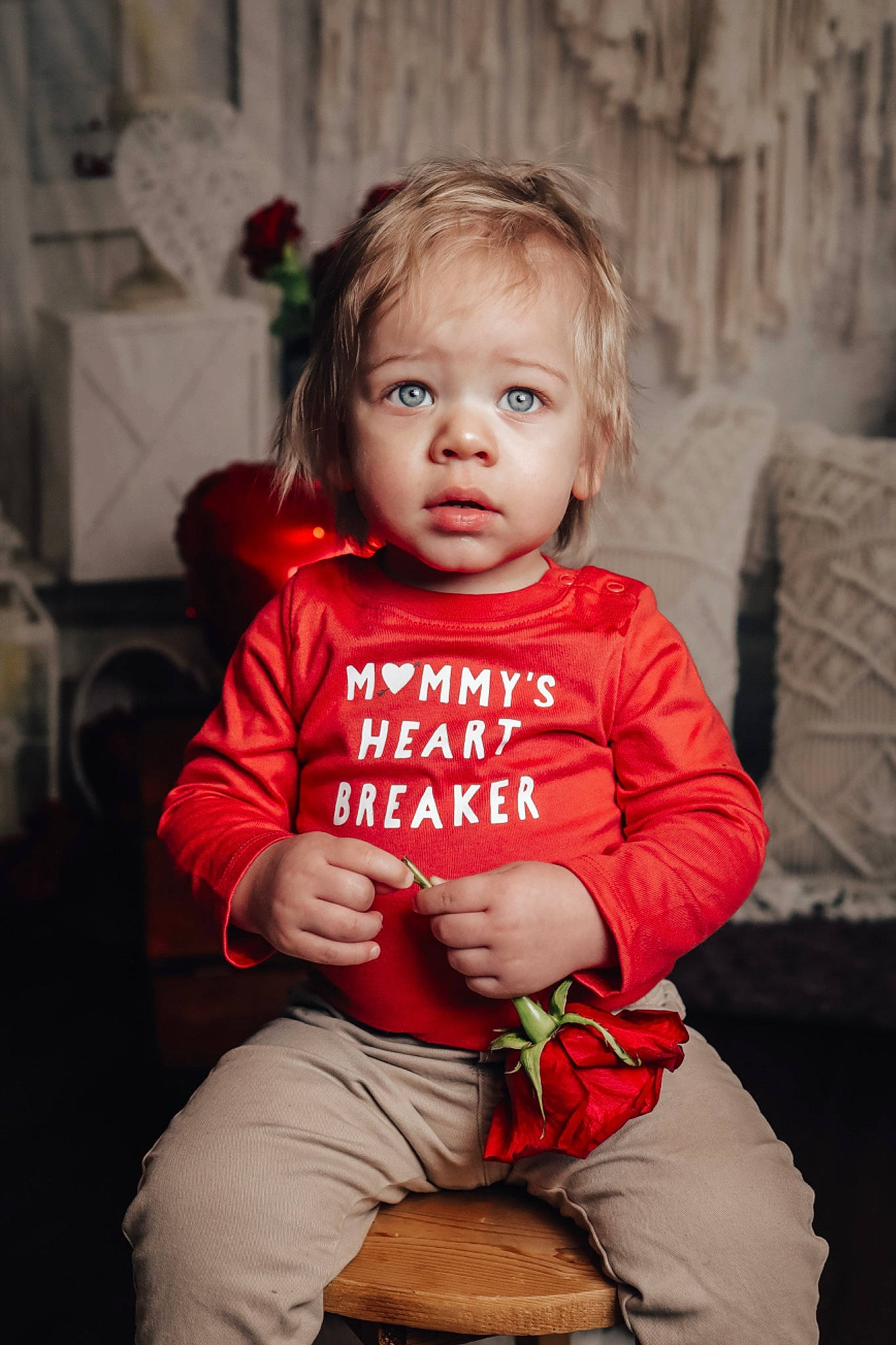 Nolan is registered to the contest to win money with this photo: baby_toddler_clothing, cheek, child, chin, event, eye, face, flash_photography, fun, happy, head, iris, lip, person, red, sitting, skin, sleeve, smile, t_shirt