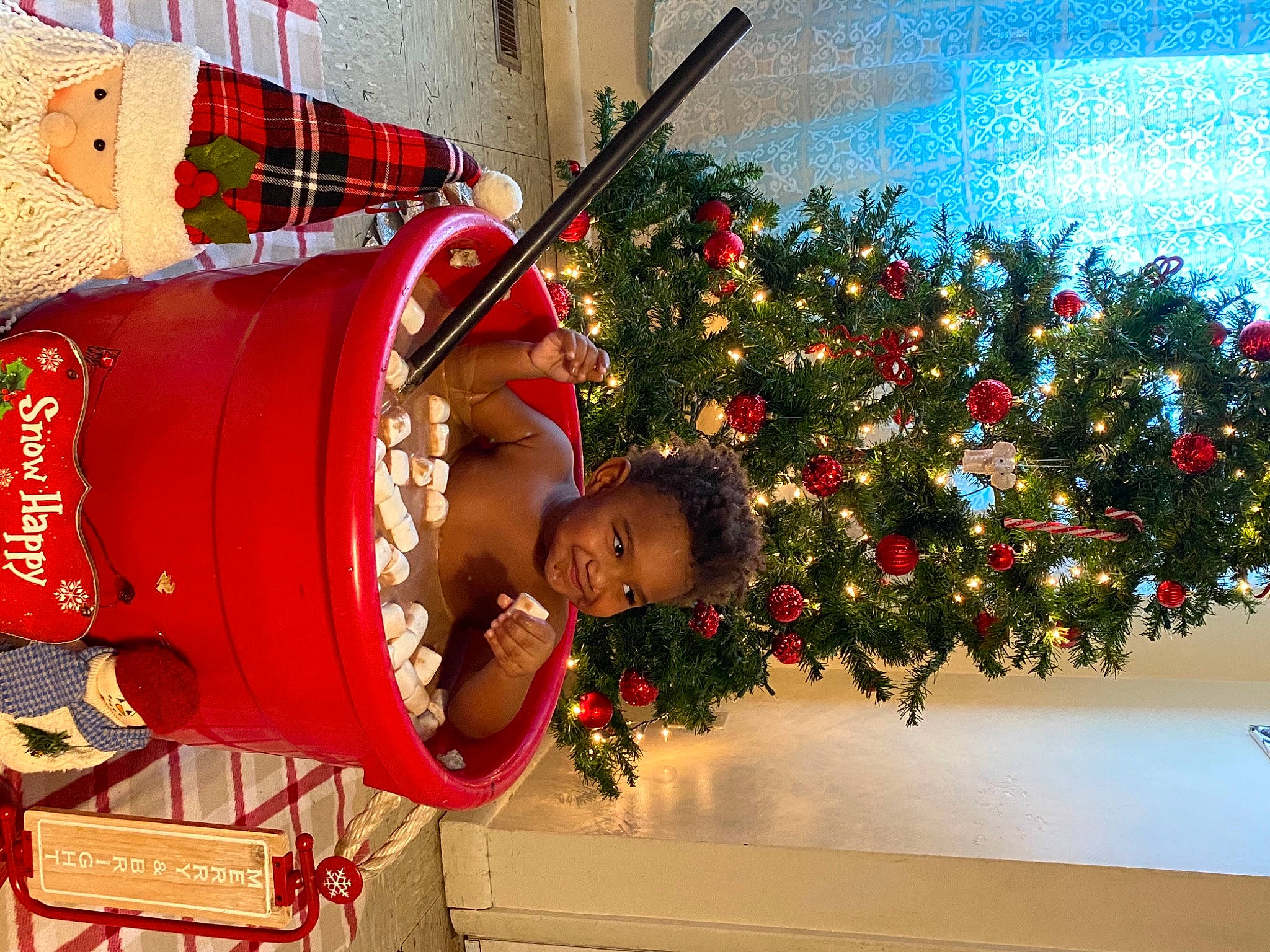 Lucius joined the competition — help win amazing prizes! christmas, christmas_decoration, christmas_eve, christmas_ornament, christmas_tree, conifer, decoration, event, fun, happy, holiday, holiday_ornament, interior_design, joy, ornament, person, plant, red, tartan, toddler