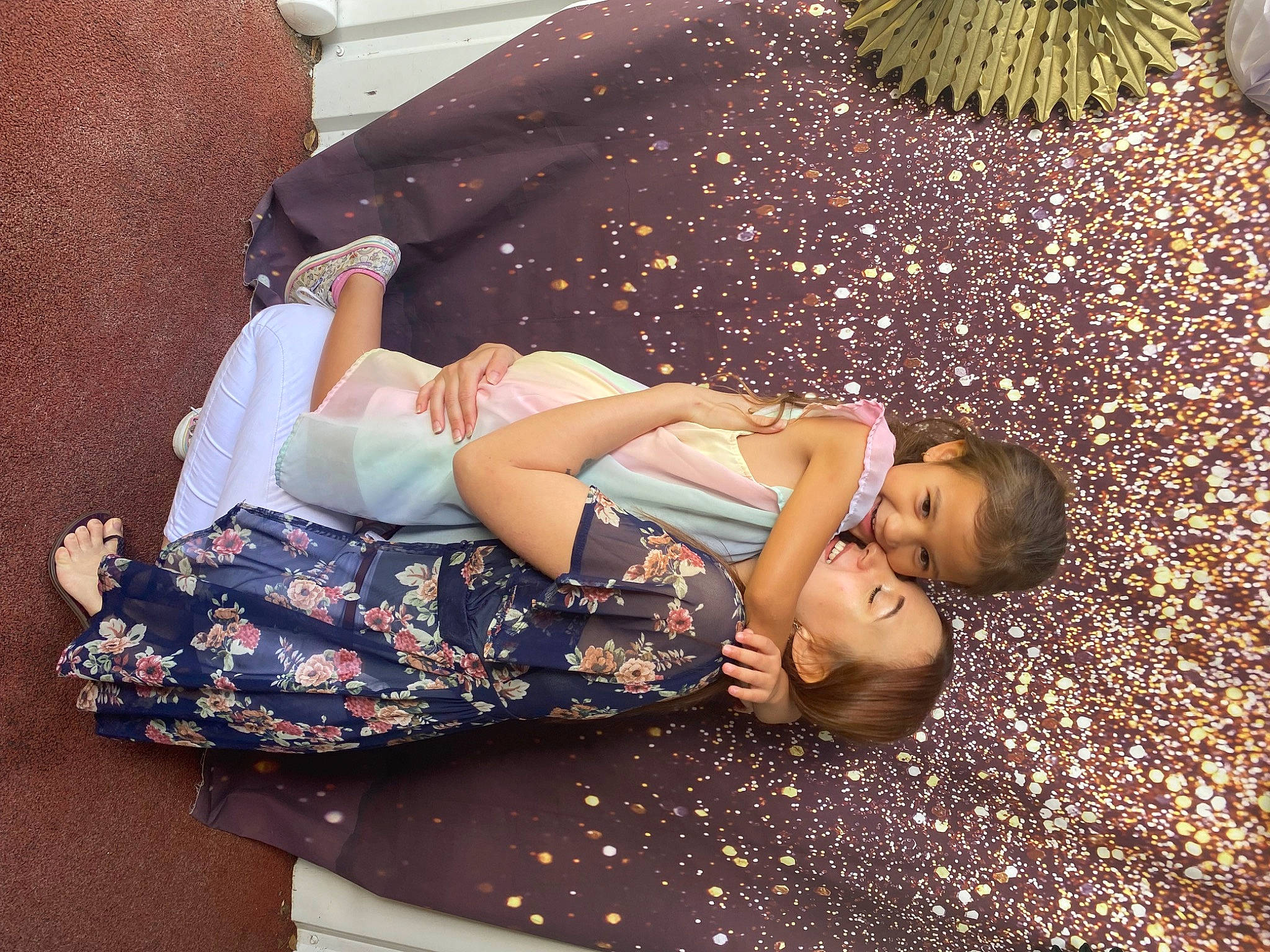 Ayleen joined the competition — help win amazing prizes! child, dress, event, eyewear, fashion_accessory, flooring, foot, human_leg, joint, joy, leisure, long_hair, pattern, person, plant, sandal, textile, thigh, toddler, tree