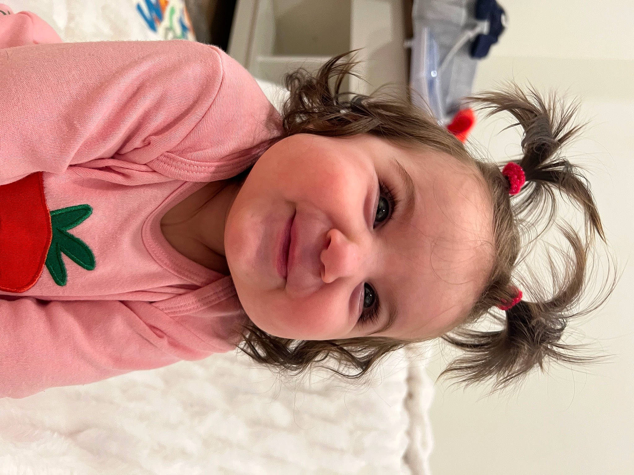 Amyra is registered to the contest to win money with this photo: cheek, child, chin, comfort, dress, eyebrow, eyelash, face, happy, head, joy, lip, mouth, neck, nose, person, pink, skin, sleeve, smile