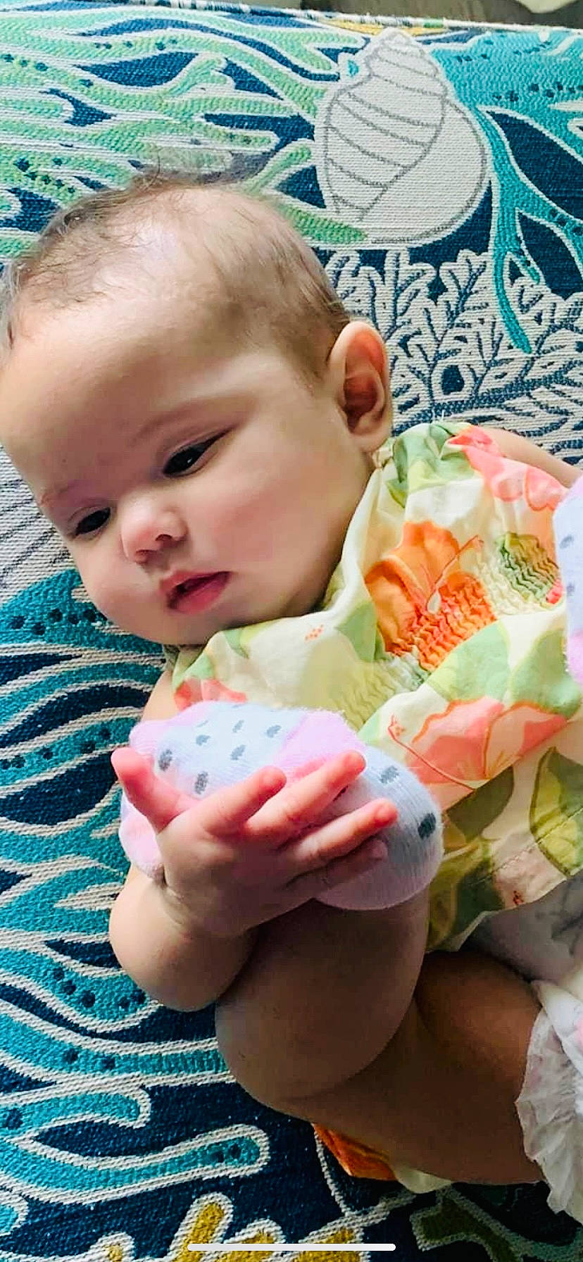 Carleigh Abriel joined the competition — help win amazing prizes! baby, baby_toddler_clothing, blue, cheek, child, finger, grass, green, hand, happy, head, human_body, iris, lip, mouth, nail, nose, person, pink, skin