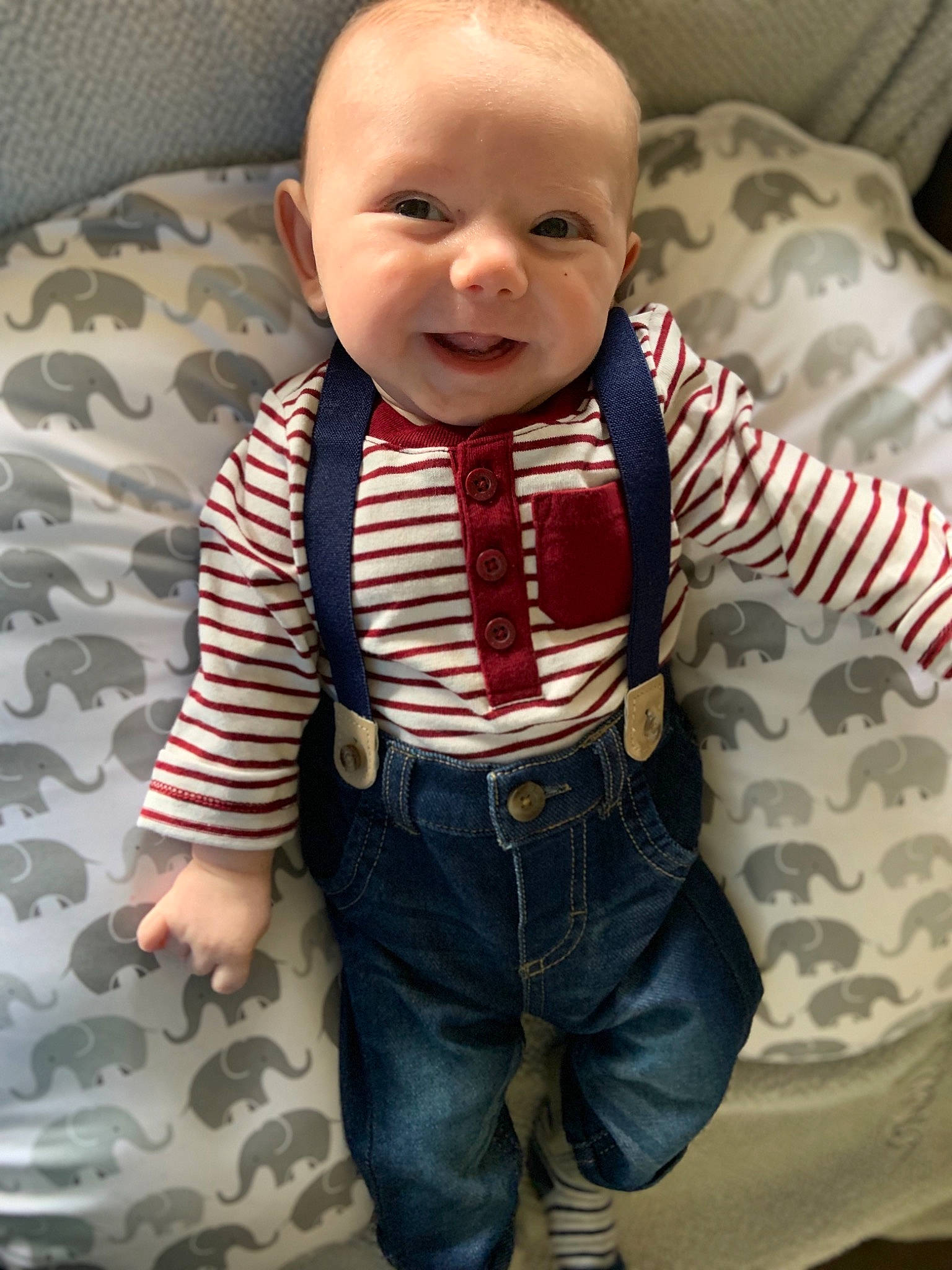 Keelan joined the competition — help win amazing prizes! baby, baby_products, baby_toddler_clothing, cheek, child, cool, denim, face, head, jeans, outerwear, person, sleeve, smile, t_shirt, toddler