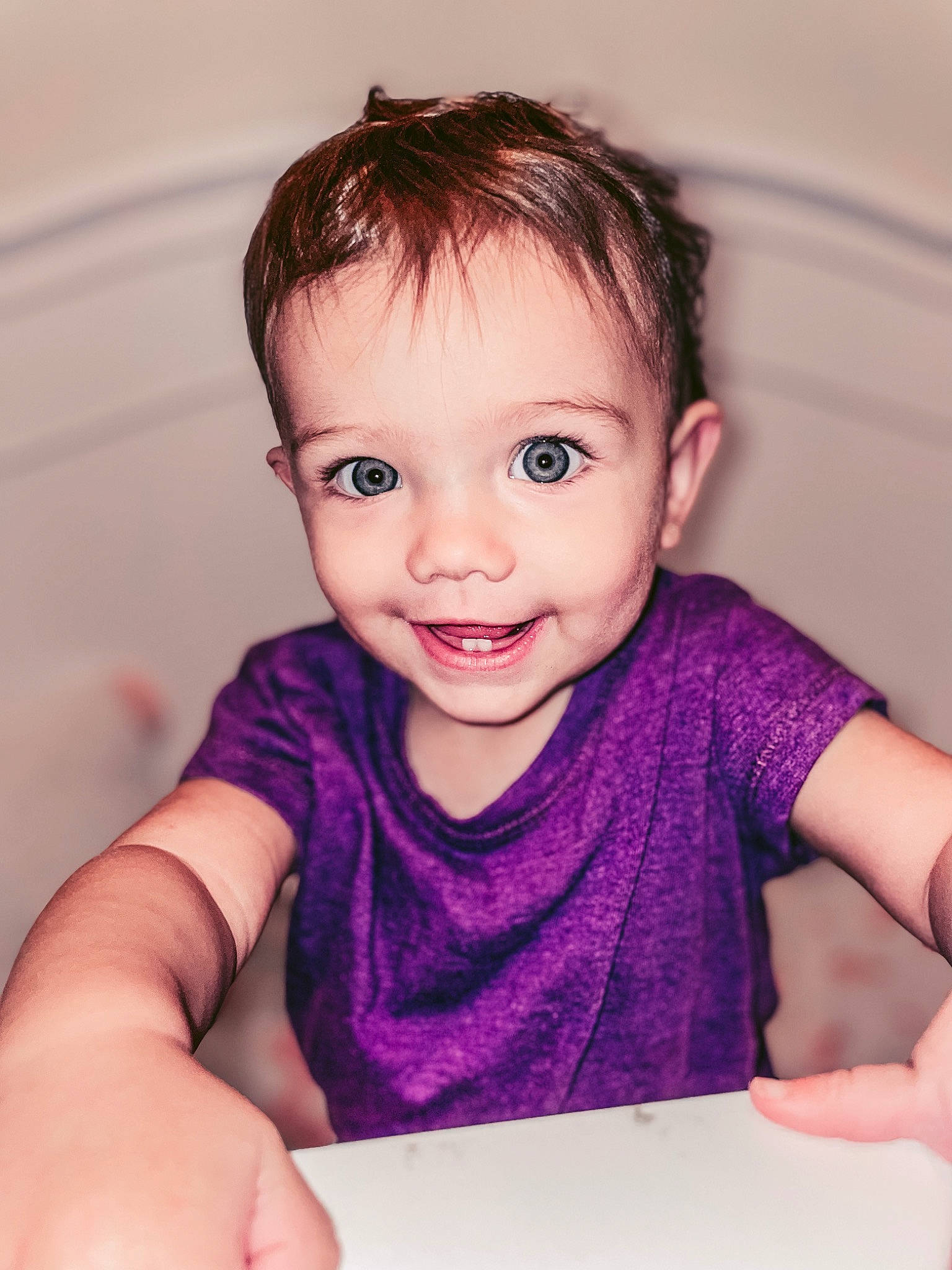 Kiyah joined the competition — help win amazing prizes! arm, cheek, chin, eye, eyebrow, eyelash, face, forehead, hand, happy, head, iris, joy, lip, mouth, neck, nose, person, purple, skin