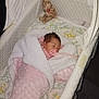 Jazmine Serenity joined the competition — help win amazing prizes! baby, blanket, bassinet, pacifier, teddy_bear, sleeping, infant, soft_toy, pink, white, quilted, cozy, newborn, indoors, child, wrapped, comfort, sleep, cute, resting