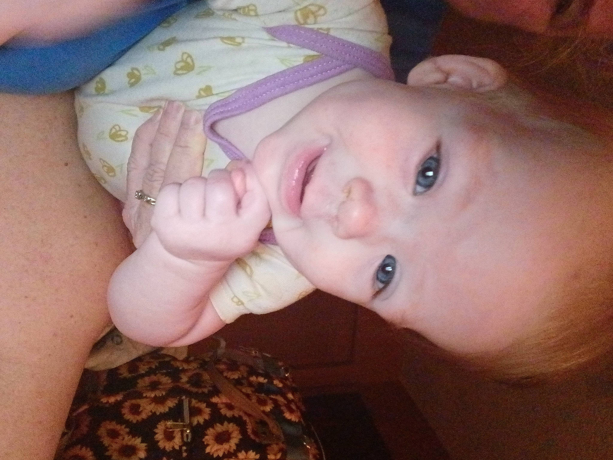 Hannah is registered to the contest to win money with this photo: baby, baby_toddler_clothing, cheek, ear, eyebrow, eyelash, finger, gesture, happy, iris, lip, mouth, nail, neck, nose, organ, person, skin, smile, thumb