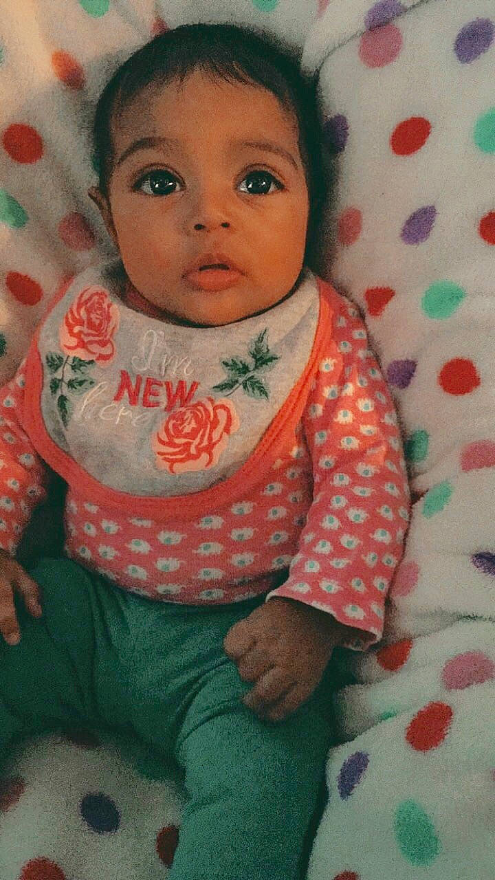 Nova Skye joined the competition — help win amazing prizes! baby, baby_toddler_clothing, cheek, child, eye, eyelash, forehead, iris, linens, lip, mouth, nightwear, nose, pattern, person, polka_dot, skin, sleeve, surprise, textile