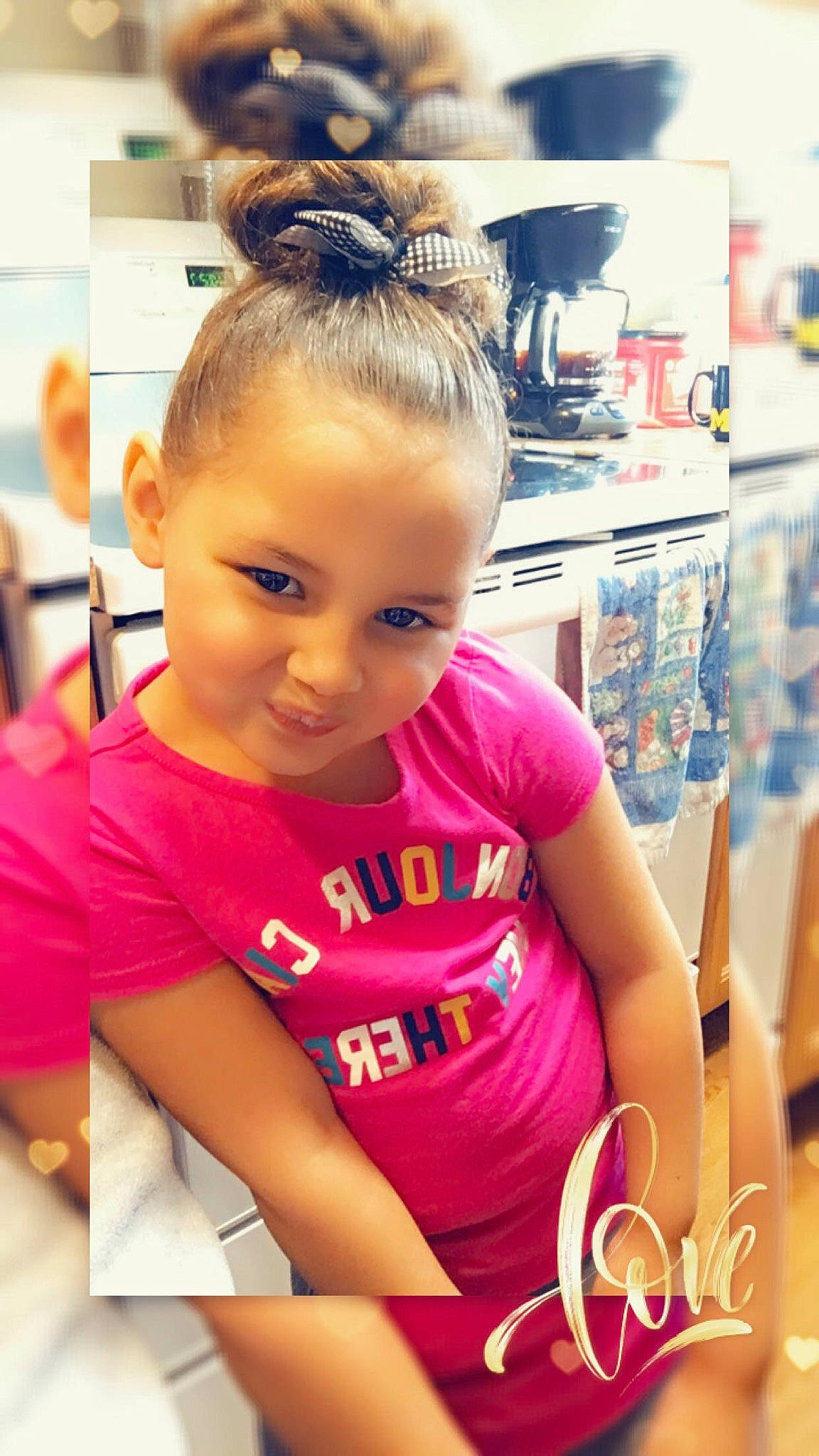 Marissa joined the competition — help win amazing prizes! brown_hair, child, ear, eyebrow, eyelash, forehead, hair, hairstyle, long_hair, person, pink, smile, toddler