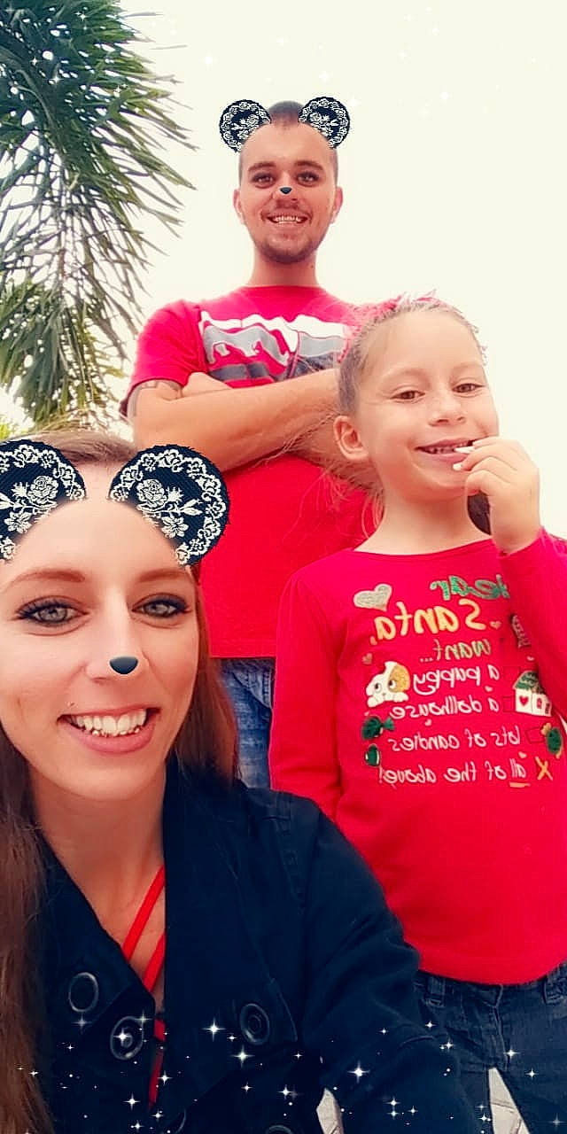 Jazmyne joined the competition — help win amazing prizes! child, daughter, facial_expression, family, fun, hair_accessory, happy, head, headwear, joy, leisure, mother, people, person, photography, recreation, red, selfie, smile, t_shirt