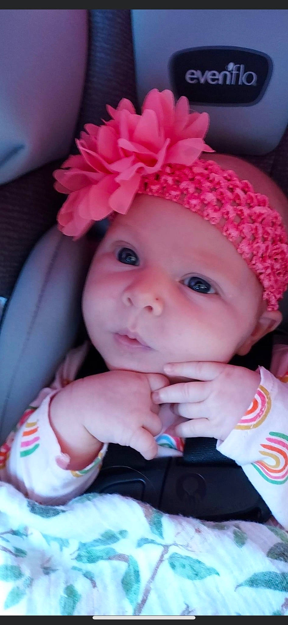 Adelaide is registered to the contest to win money with this photo: baby, baby_products, baby_toddler_clothing, cap, cheek, child, chin, costume_hat, dress, eye, eyebrow, happy, head, headwear, iris, lip, magenta, person, pink, skin