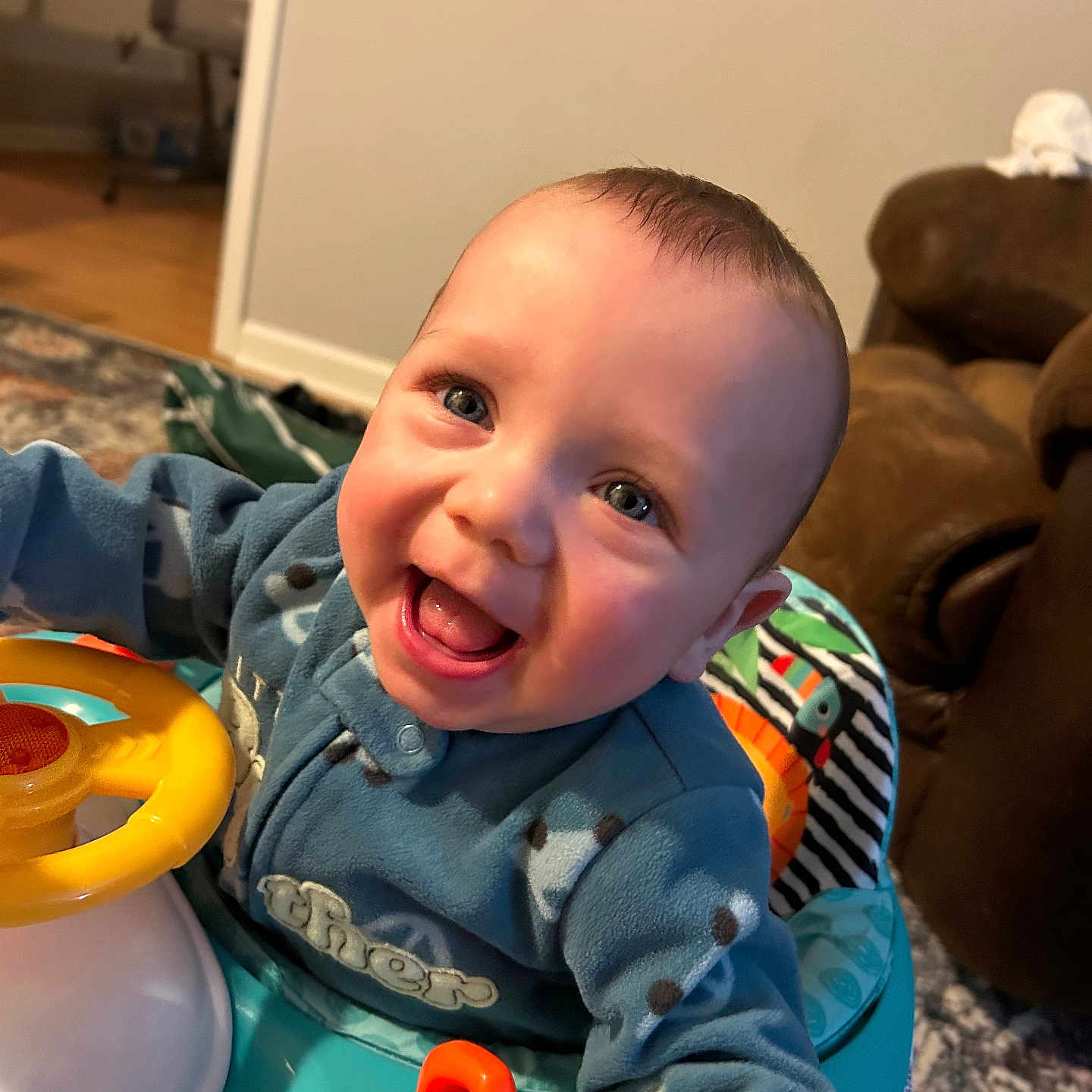 Chandler joined the competition — help win amazing prizes! baby, babylaughing, chair, face, furniture, happy, head, laughing, person, photography, portrait, smile, toy