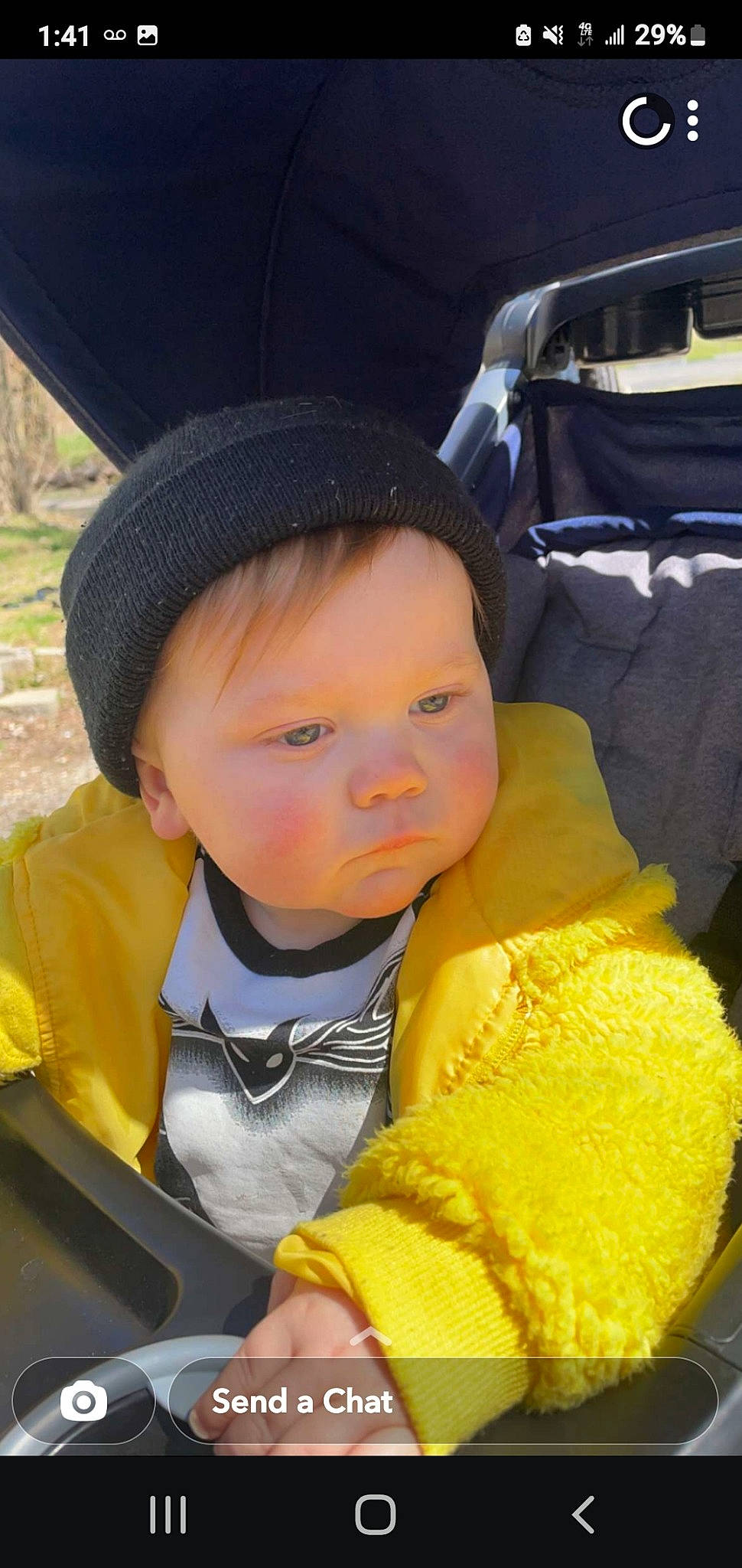 Marshall joined the competition — help win amazing prizes! baby, baby_products, cap, car_seat, child, eye, fun, fur, grass, head, headgear, hoodie, jacket, leisure, nose, person, sitting, skin, toddler, travel