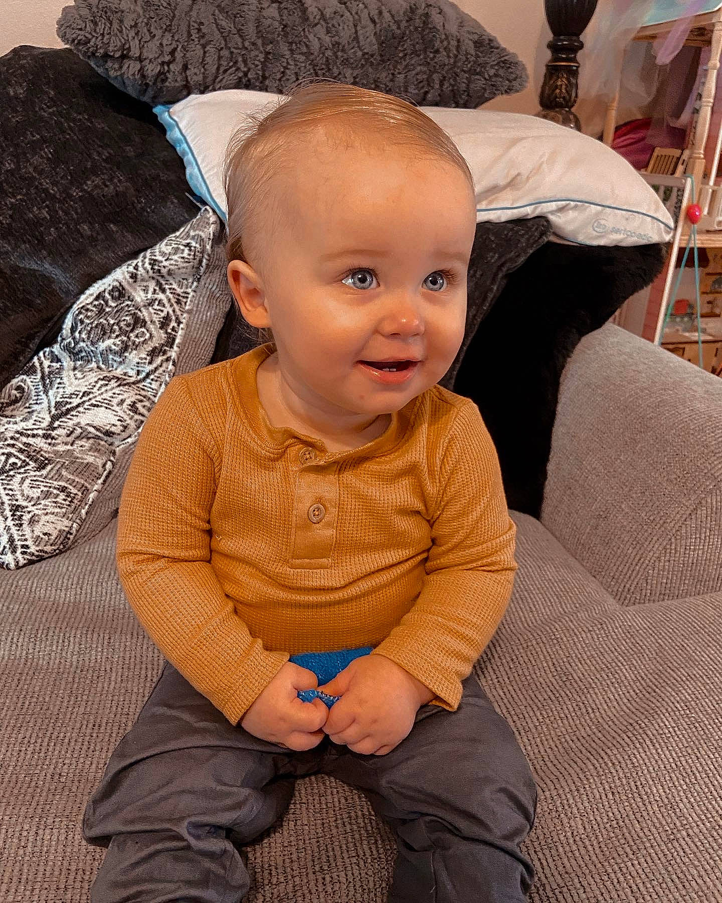 Calvin joined the competition — help win amazing prizes! baby, baby_toddler_clothing, cheek, chin, comfort, eye, face, facial_expression, floor, flooring, happy, head, human_body, iris, lip, mouth, nose, person, skin, sleeve