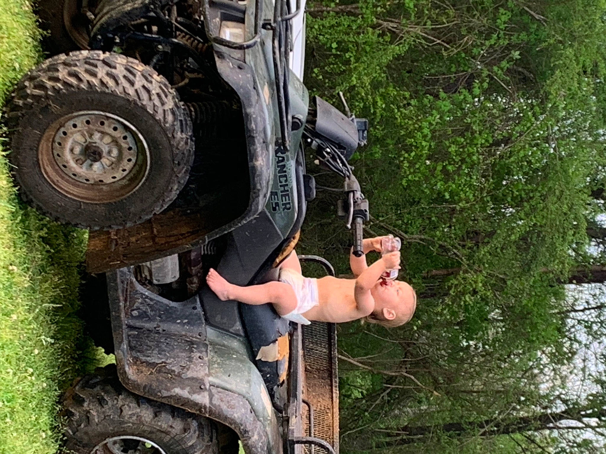 Kaiser is registered to the contest to win money with this photo: auto_part, automotive_exterior, automotive_tire, automotive_wheel_system, car, forest, jeep, off_road_vehicle, off_roading, person, plant, rim, tire, tree, vehicle, wheel
