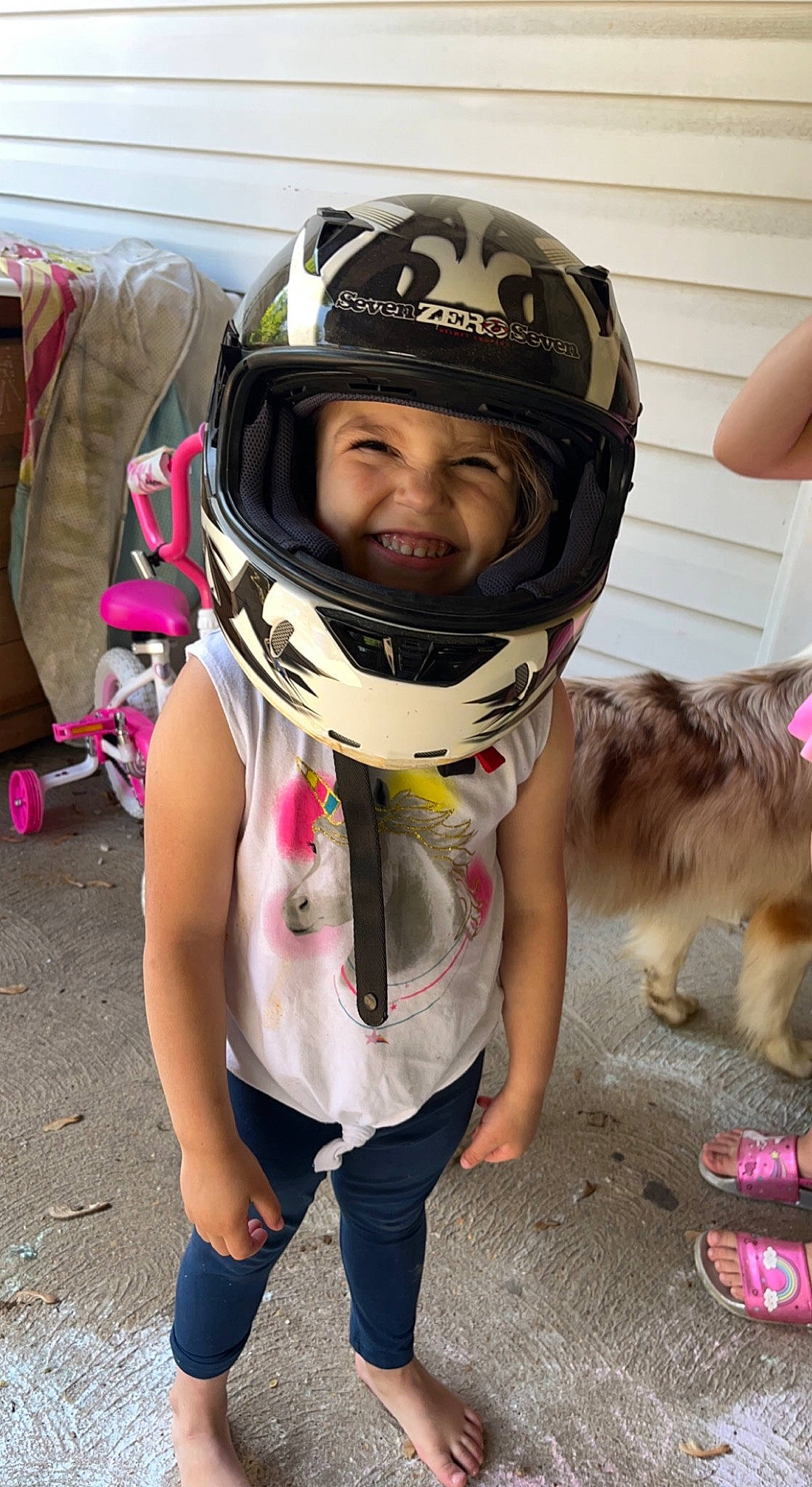 Taytum joined the competition — help win amazing prizes! bicycle_helmet, canidae, carnivore, companion_dog, dog, dog_breed, dog_supply, eyewear, fashion_accessory, fun, fur, headwear, helmet, motorcycle_helmet, person, personal_protective_equipment, recreation, smile, sporting_group, sports_equipment