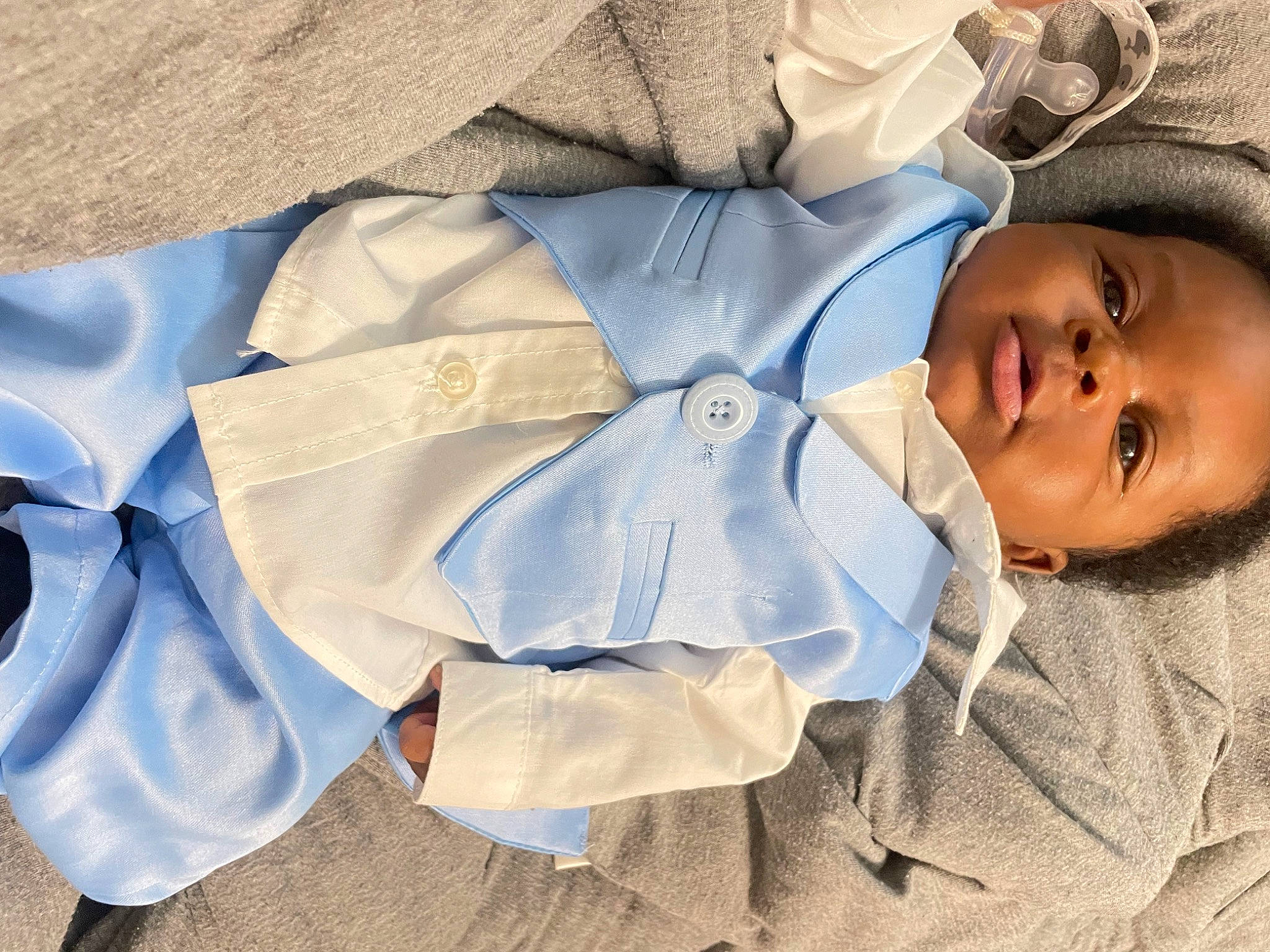 Kingston joined the competition — help win amazing prizes! baby, baby_products, baby_toddler_clothing, bedtime, child, collar, comfort, dress_shirt, electric_blue, fashion_accessory, hat, linens, nap, pattern, person, sleep, sleeve, textile, tie, toddler