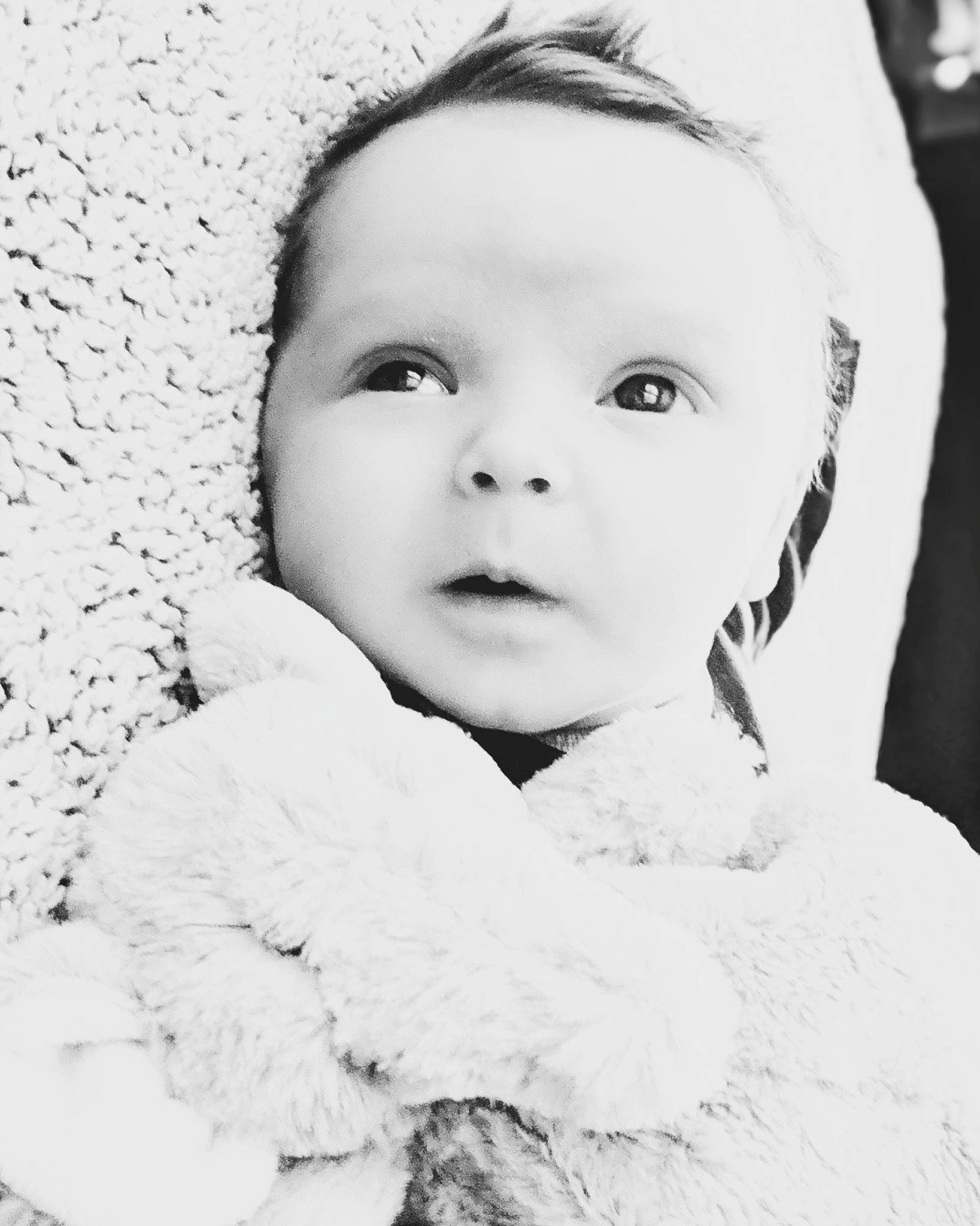 Callen joined the competition — help win amazing prizes! beauty, black_and_white, cheek, child, eye, face, fur, girl, head, infant, monochrome, monochrome_photography, person, photo_shoot, photograph, photography, portrait, portrait_photography, smile, white