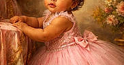 Josiris Isarel joined the competition — help win amazing prizes! adorable, baby, child, curtain, cute, decor, dress, elegant, flower_arrangement, indoor, pink_dress, portrait, pose, princess, soft_lighting, sparkle, table, tiara, toddler, tutu