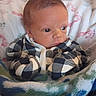 Tyson joined the competition — help win amazing prizes! baby, blanket, blue, child, clothing, cozy, cute, eyes, face, head, indoor, infant, newborn, patterned_clothing, portrait, sleepwear, soft_texture, white, wrapped, young