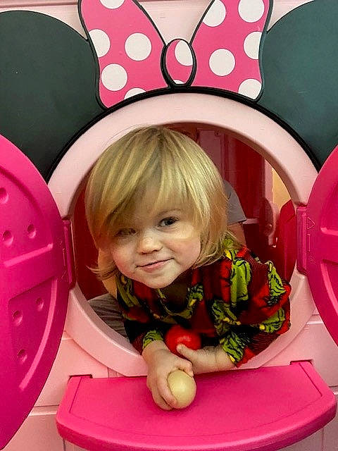 Sadie joined the competition — help win amazing prizes! baby_toddler_clothing, child, circle, costume_hat, event, fashion_accessory, fun, happy, hat, joy, magenta, party_hat, party_supply, pattern, person, petal, pink, product, smile, sun_hat