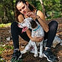 Viper participe au concours pour gagner de l'argent avec cette photo : affection, animal, black_clothing, casual, collar, daylight, dog, exercise, forest, happy, leisure, nature, outdoor, pet, shoes, sitting, spotting, tree, woman, young_adult