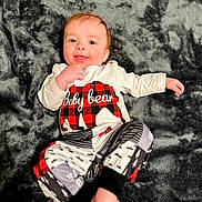 Remington joined the competition — help win amazing prizes! accessories, baby, bodypart, clothing, dress, face, finger, formalwear, hand, happy, head, pajamas, pants, person, photography, portrait, shirt, shorts, sitting, tie