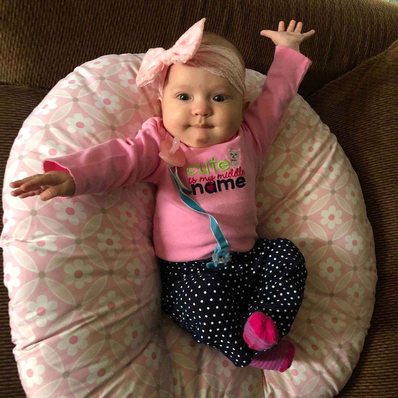 Sapphire joined the competition — help win amazing prizes! baby, baby_products, baby_toddler_clothing, bean_bag, child, person, pink, product, skin, toddler