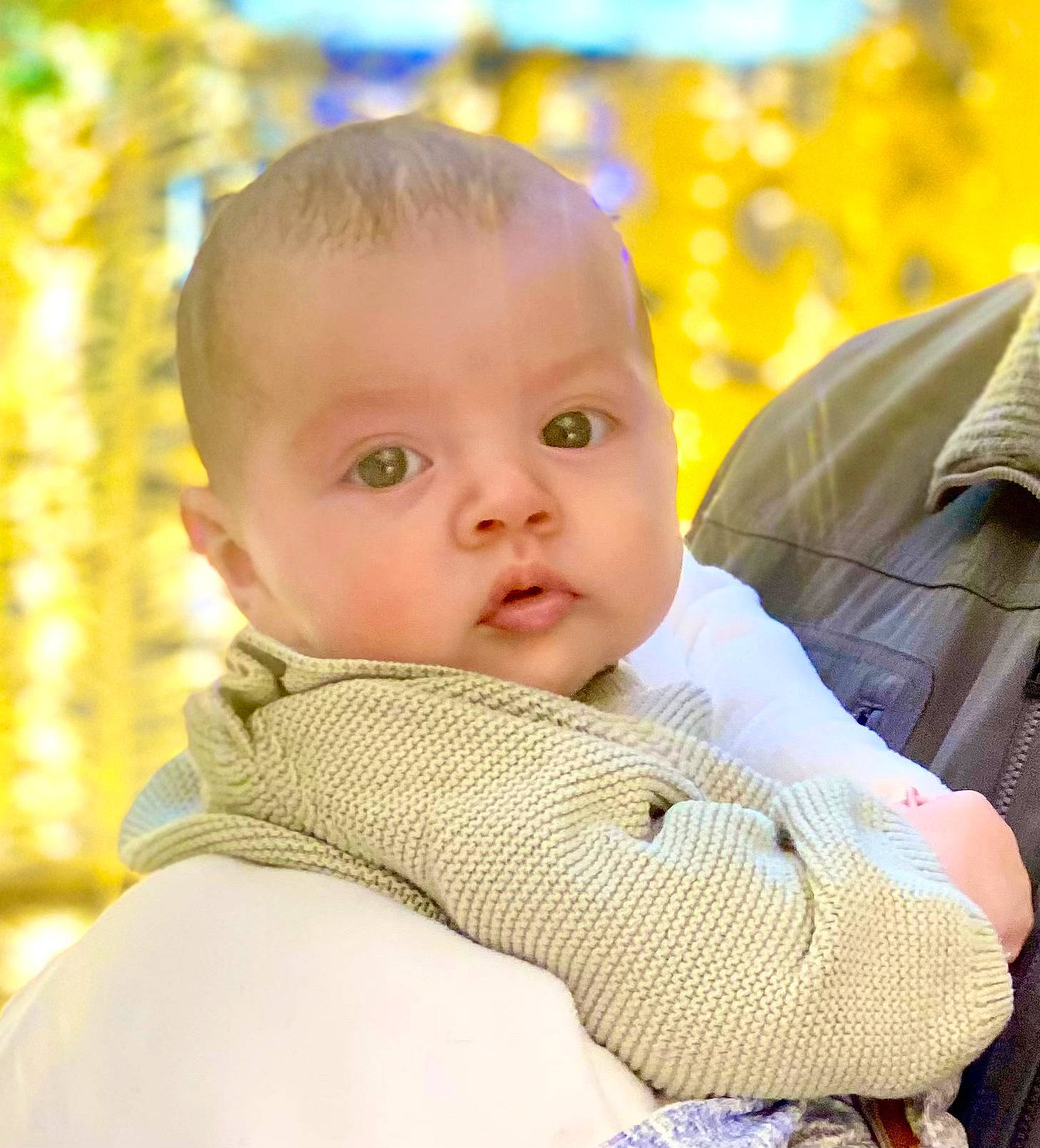 Arya a rejoint le concours — aidez-le/la à gagner de superbes lots ! abdomen, baby, baby_products, baby_toddler_clothing, blond, child, comfort, fun, grass, happy, iris, leisure, people_in_nature, person, sitting, skin, toddler, tree, wood, wool